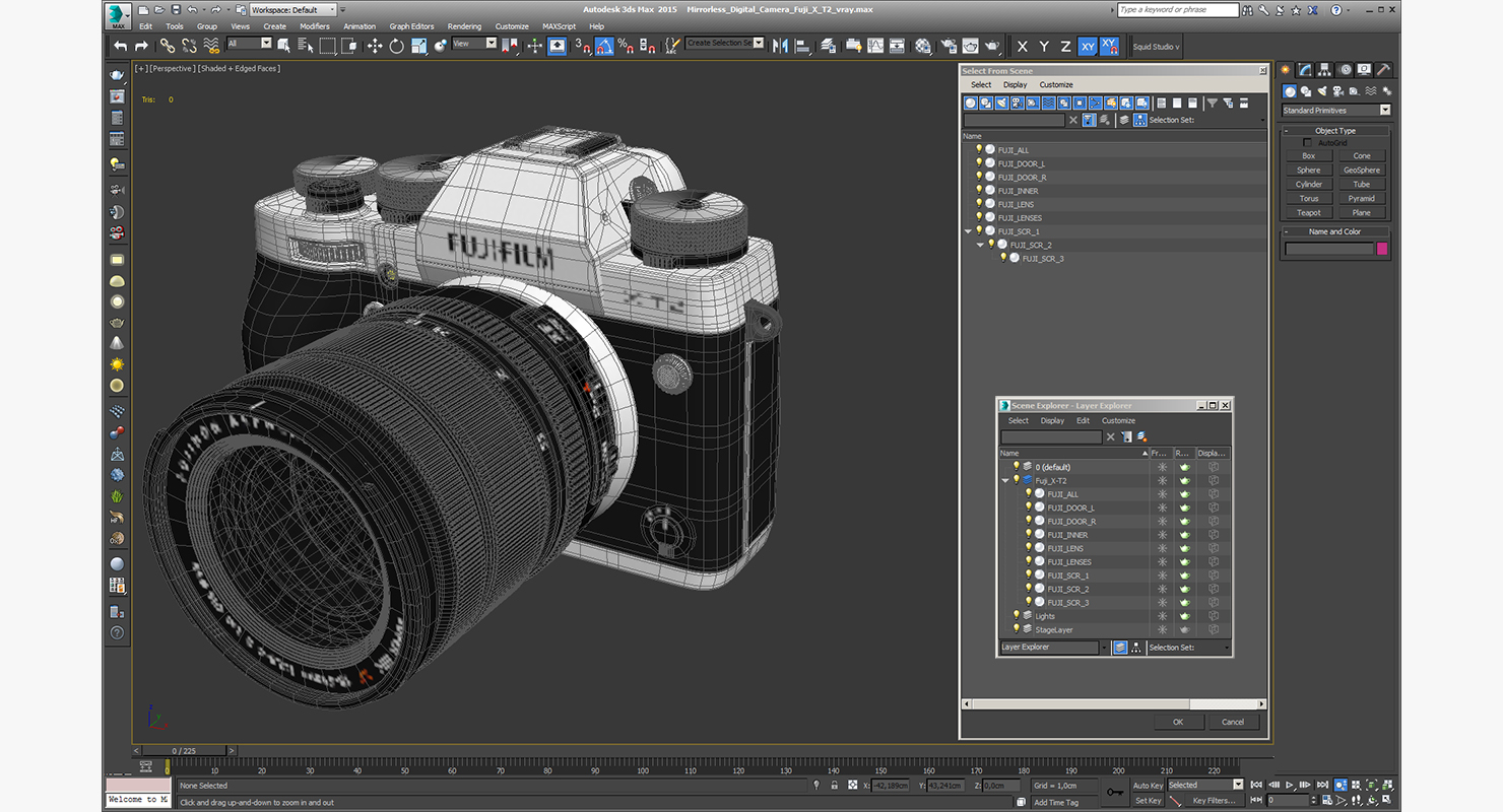 3D model Mirrorless Digital Camera Fuji X T2