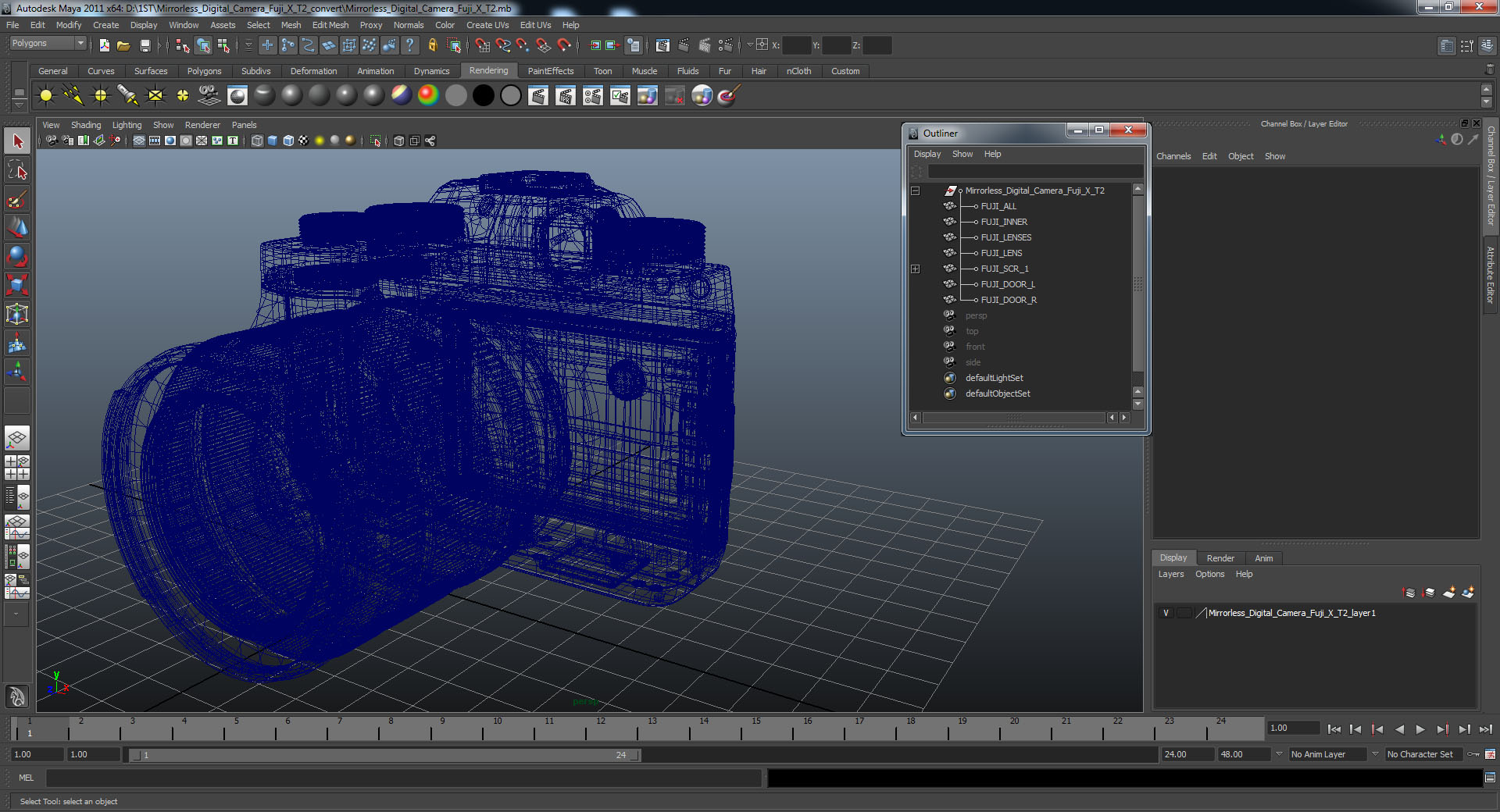 3D model Mirrorless Digital Camera Fuji X T2