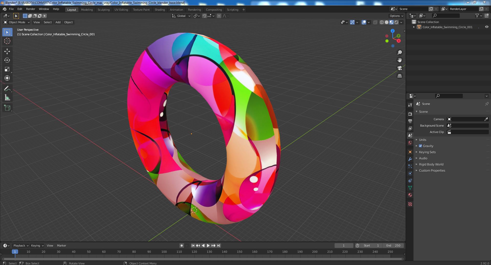 Color Inflatable Swimming Circle 3D