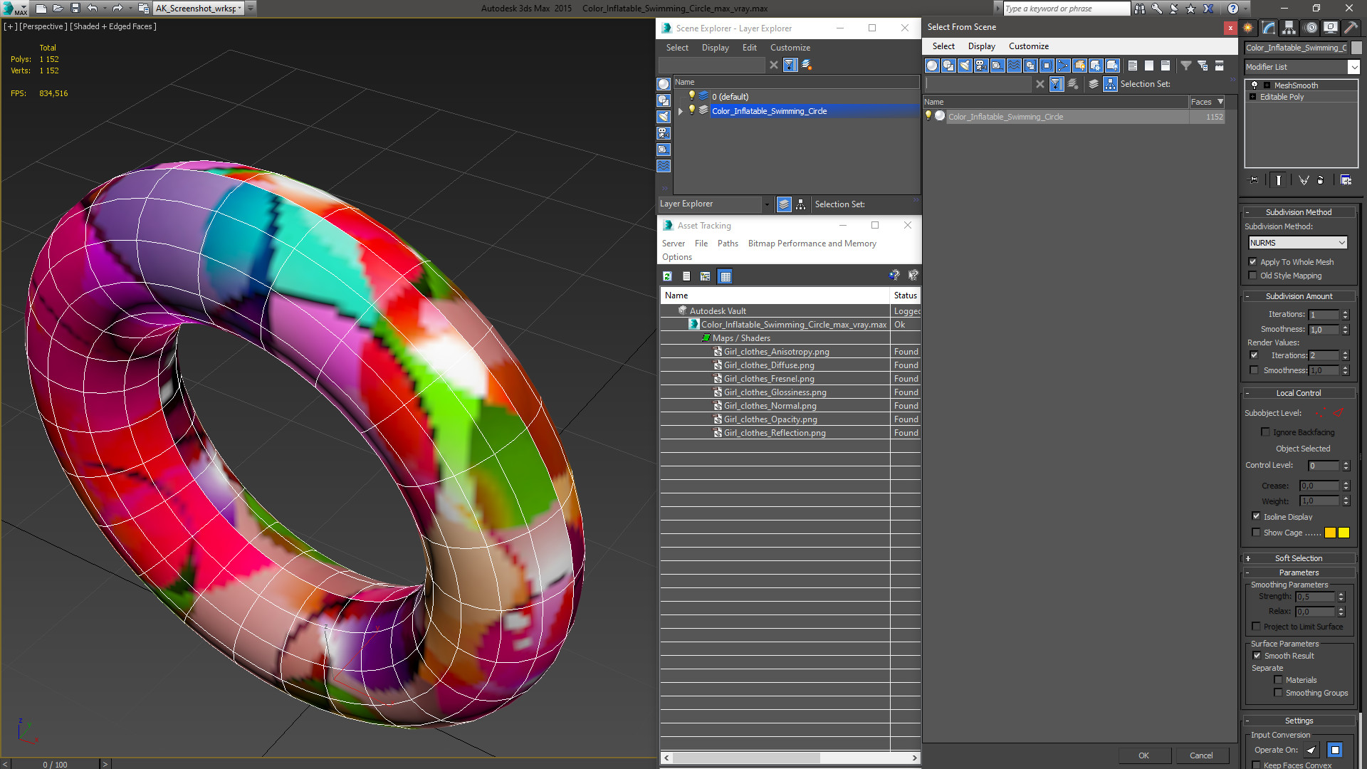 Color Inflatable Swimming Circle 3D