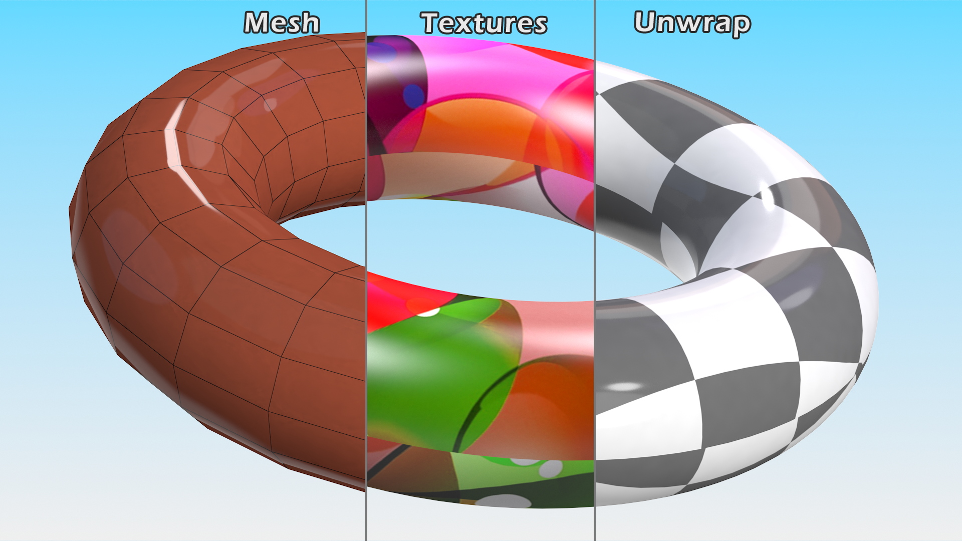 Color Inflatable Swimming Circle 3D