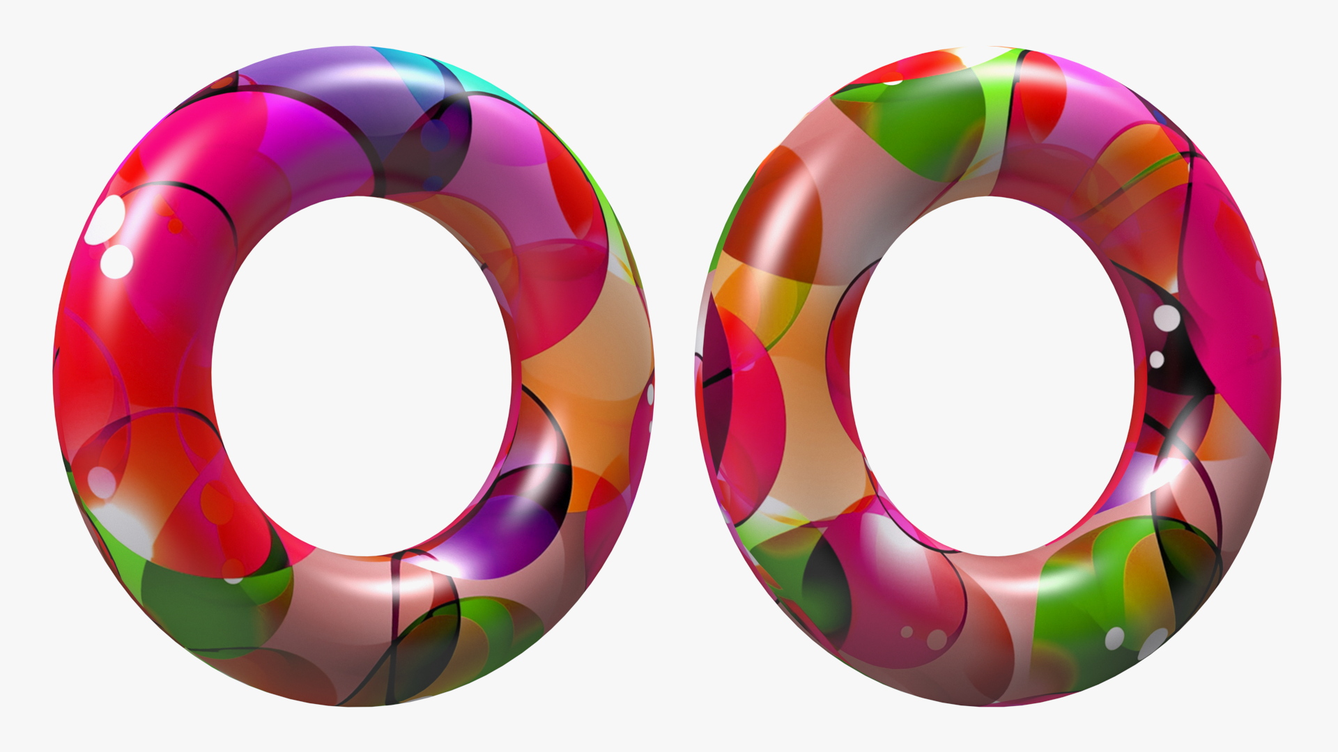 Color Inflatable Swimming Circle 3D