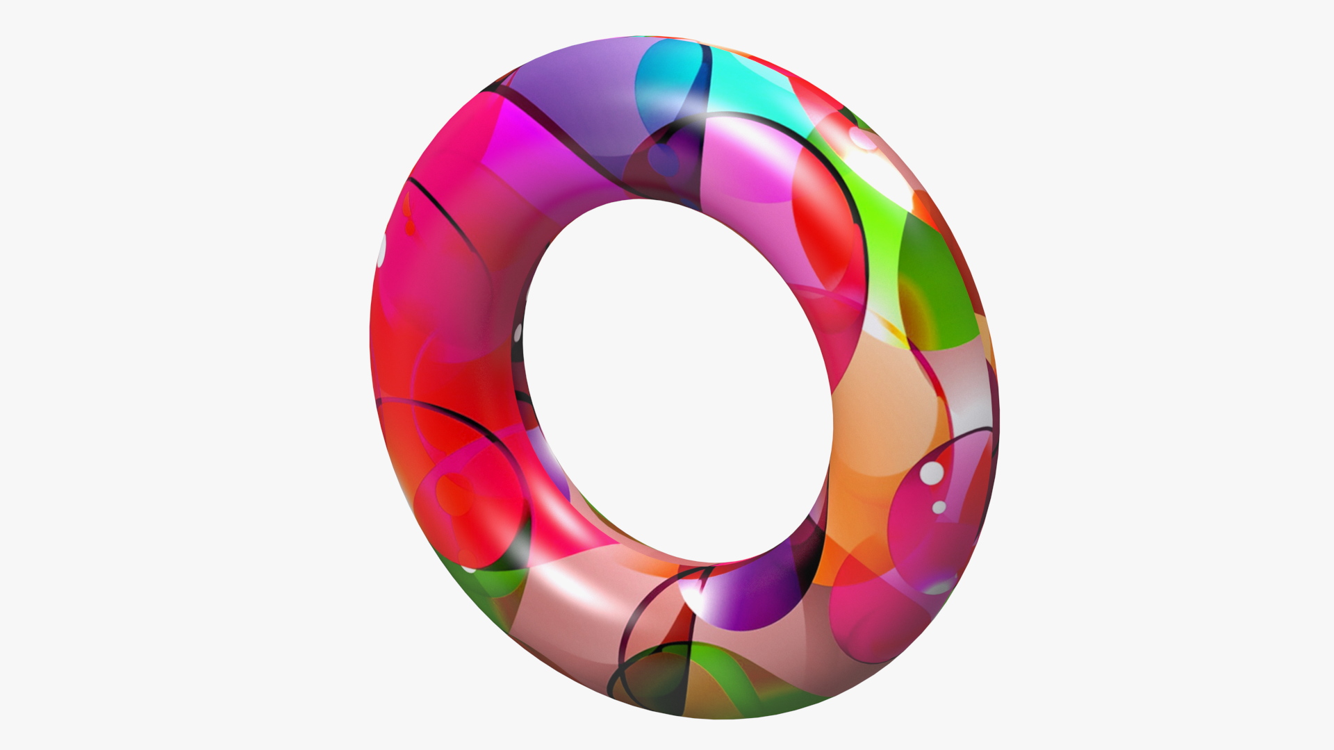 Color Inflatable Swimming Circle 3D