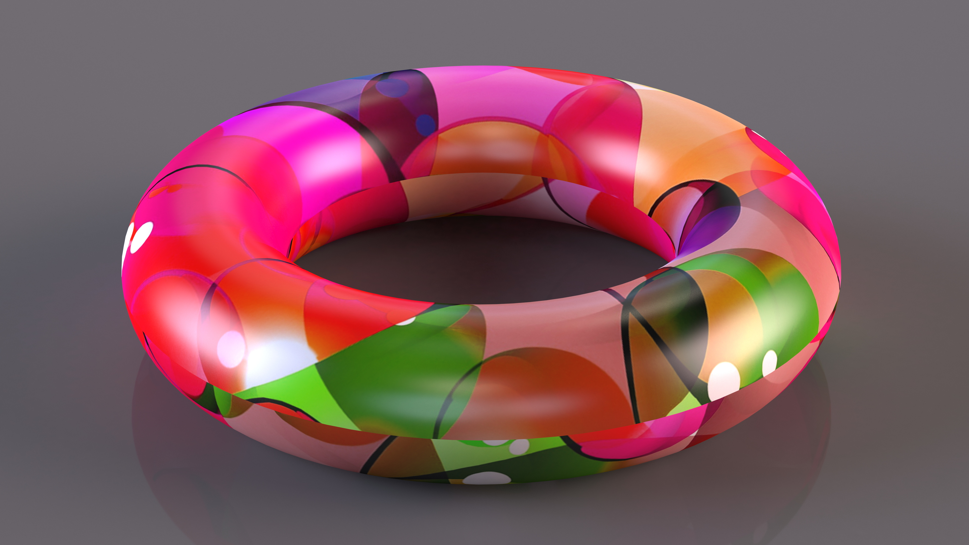 Color Inflatable Swimming Circle 3D