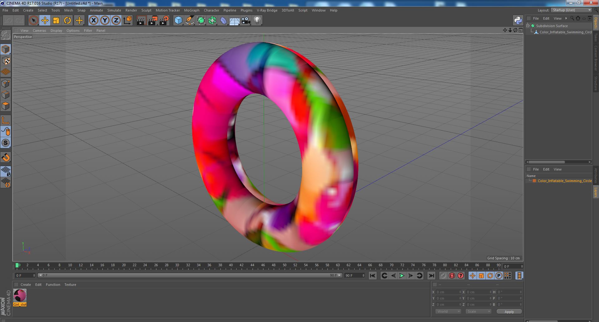 Color Inflatable Swimming Circle 3D