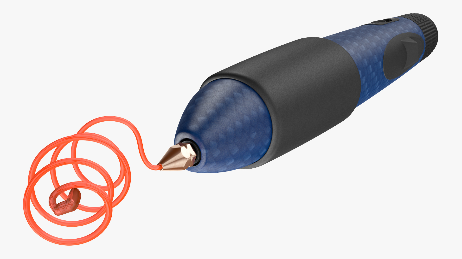 3D 3D Printing Pen Blue Extrudes Spiral