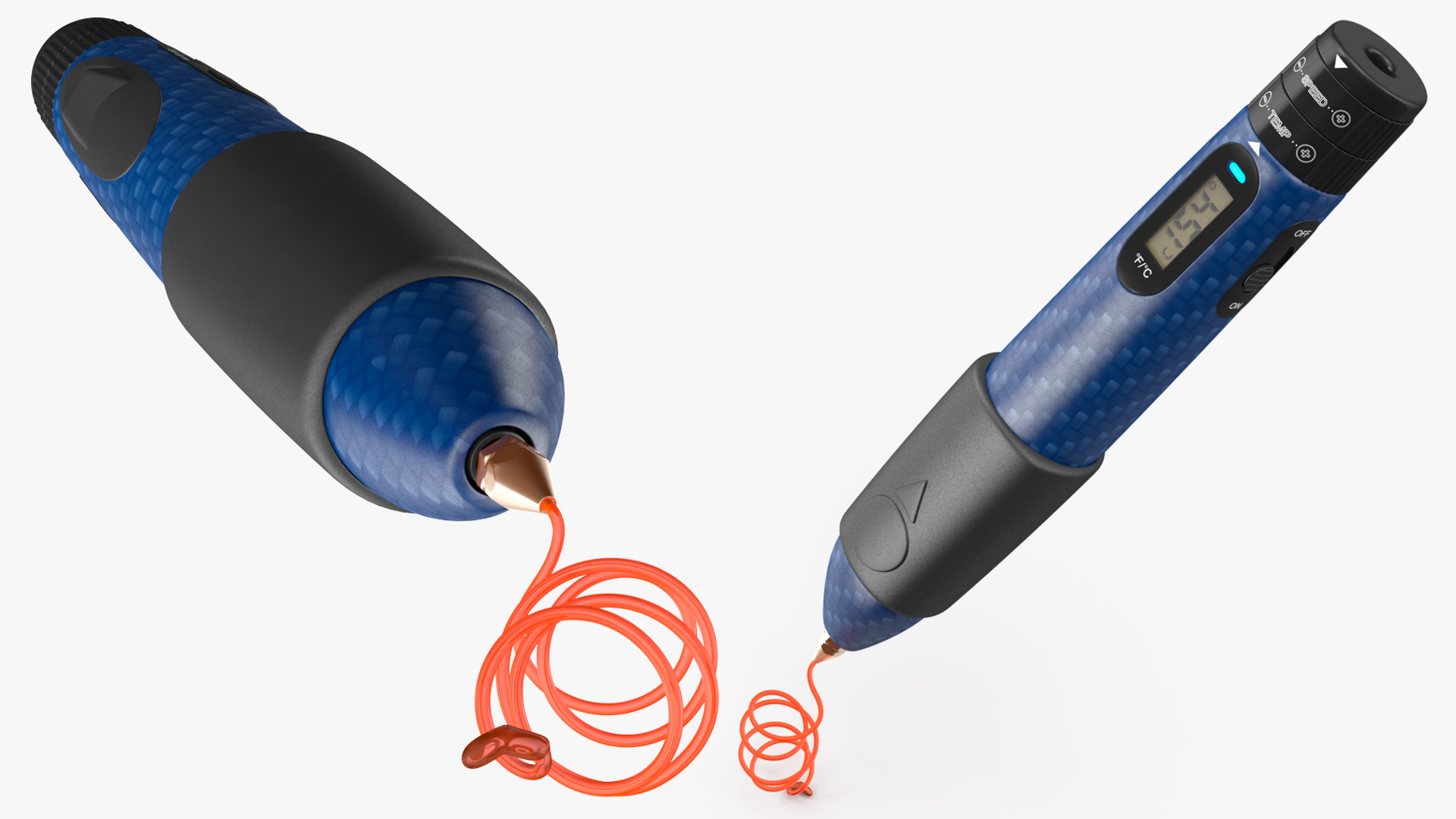 3D 3D Printing Pen Blue Extrudes Spiral