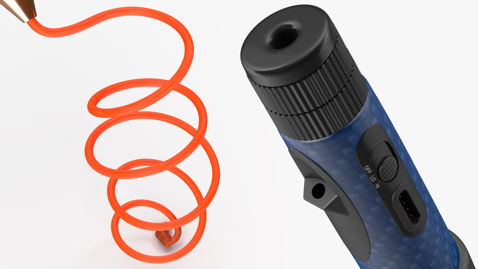 3D 3D Printing Pen Blue Extrudes Spiral