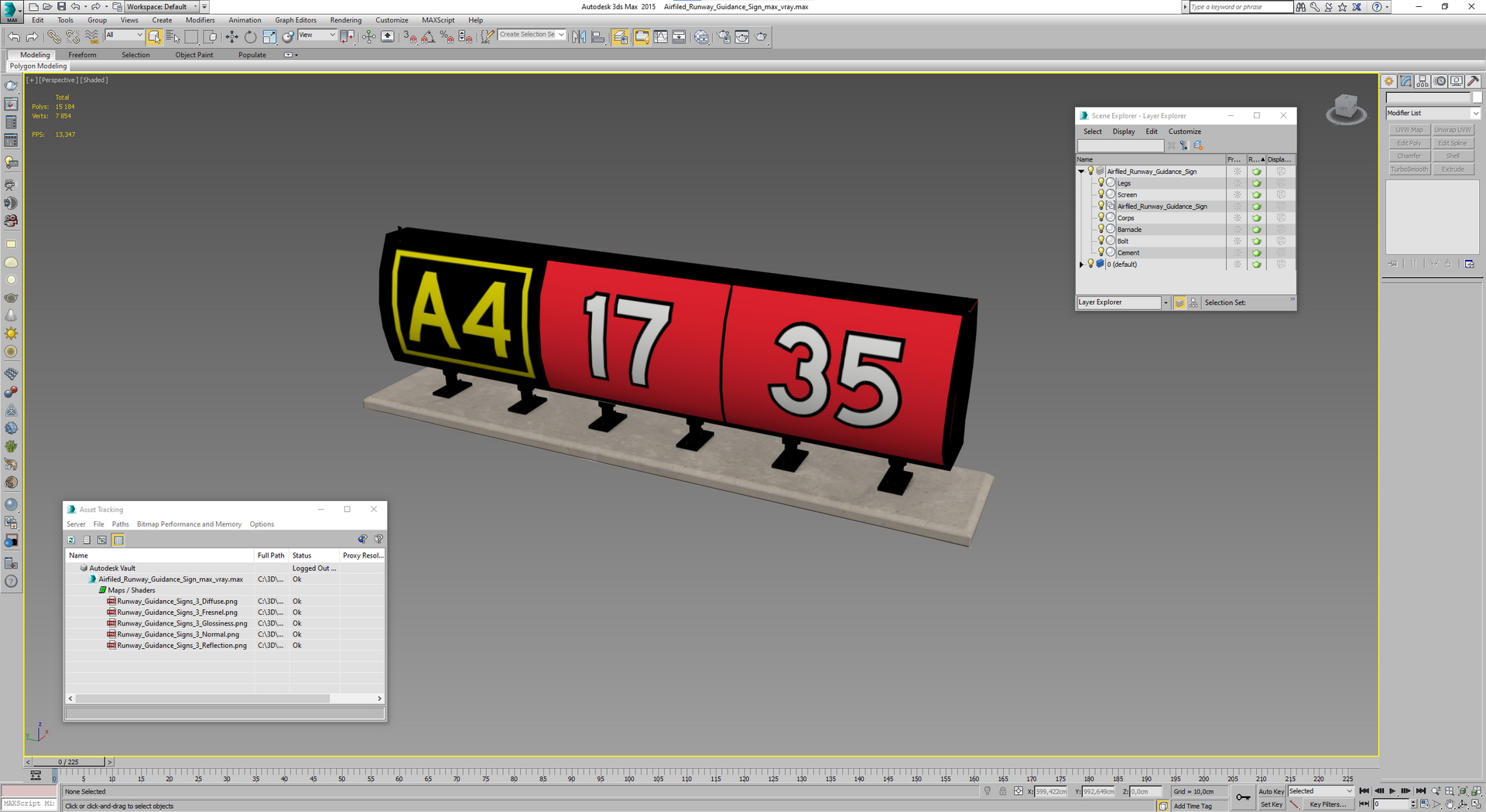 Airfiled Runway Guidance Sign 3D model
