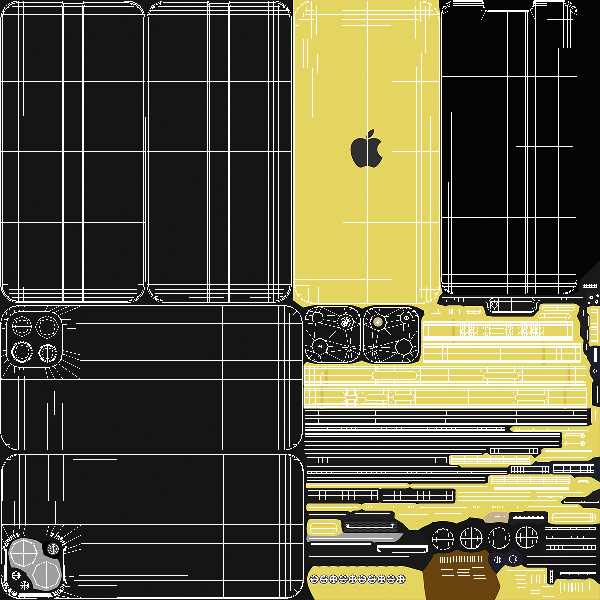 3D iPhone 14 Plus Yellow