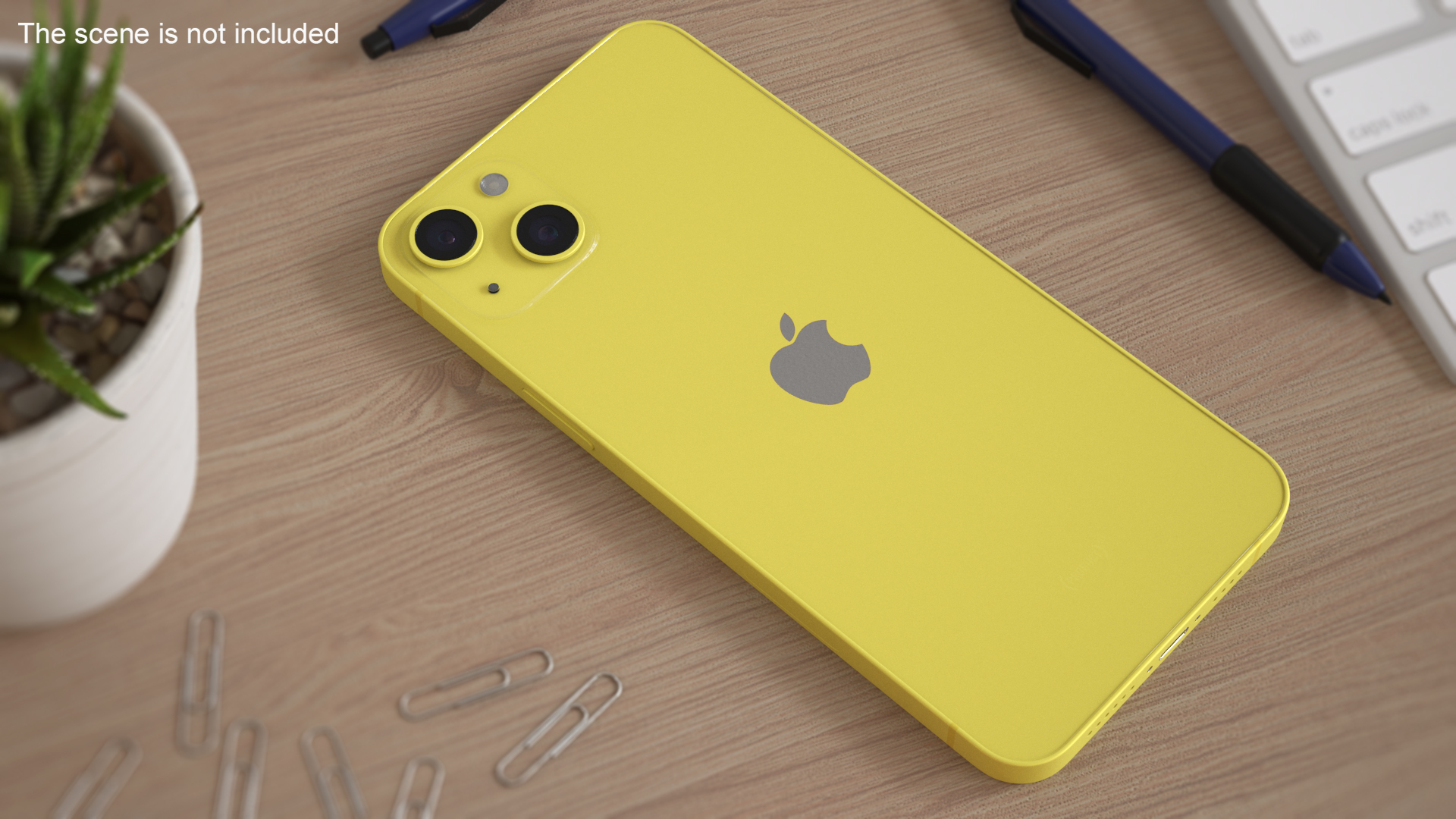 3D iPhone 14 Plus Yellow