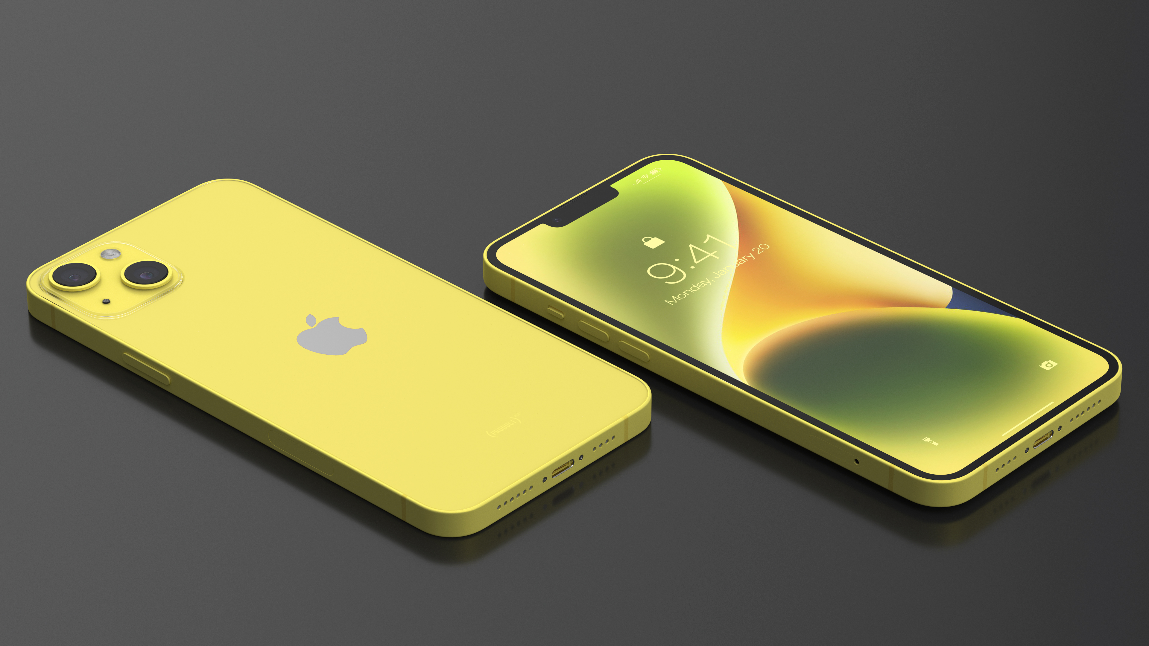 3D iPhone 14 Plus Yellow