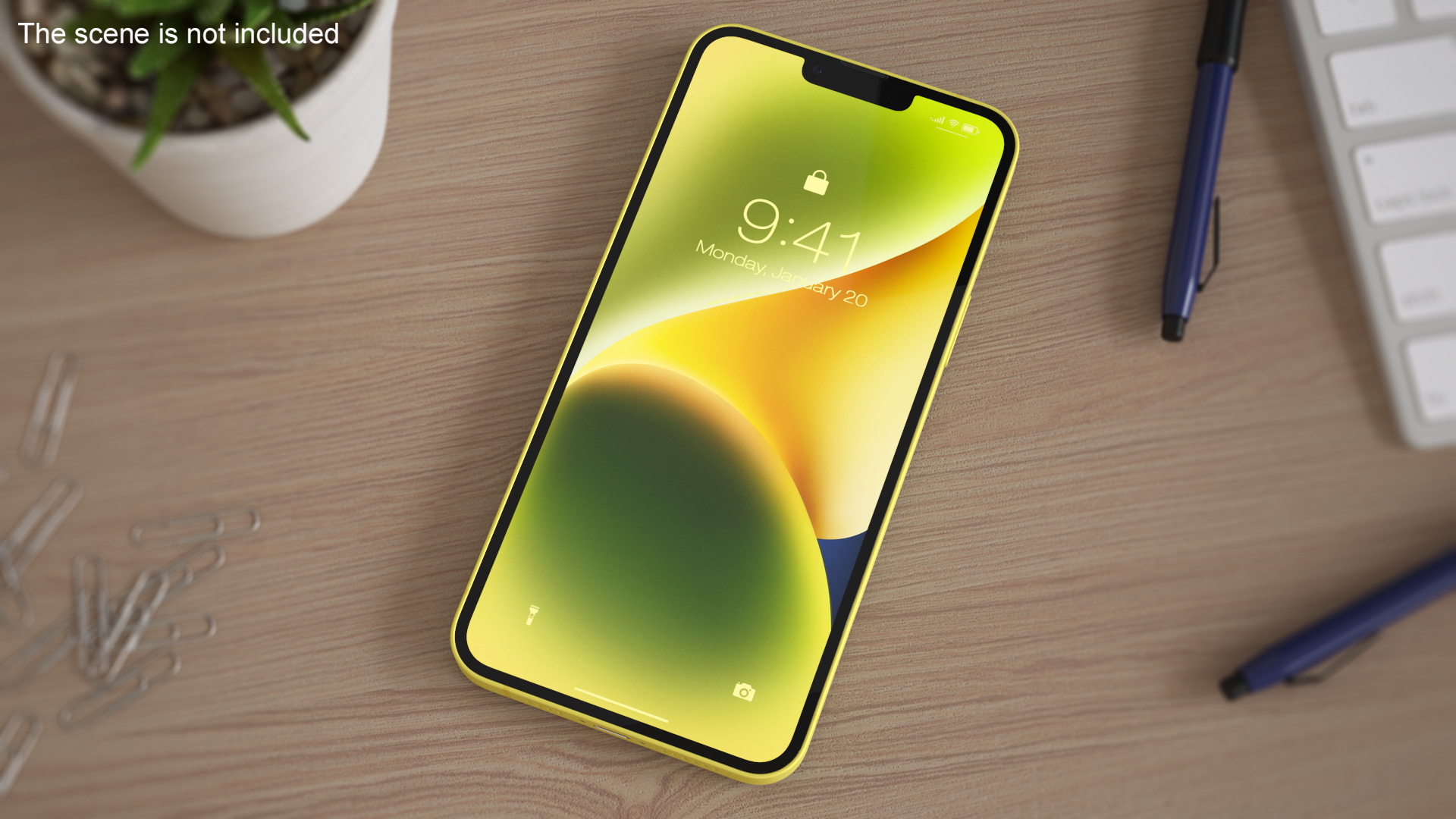 3D iPhone 14 Plus Yellow