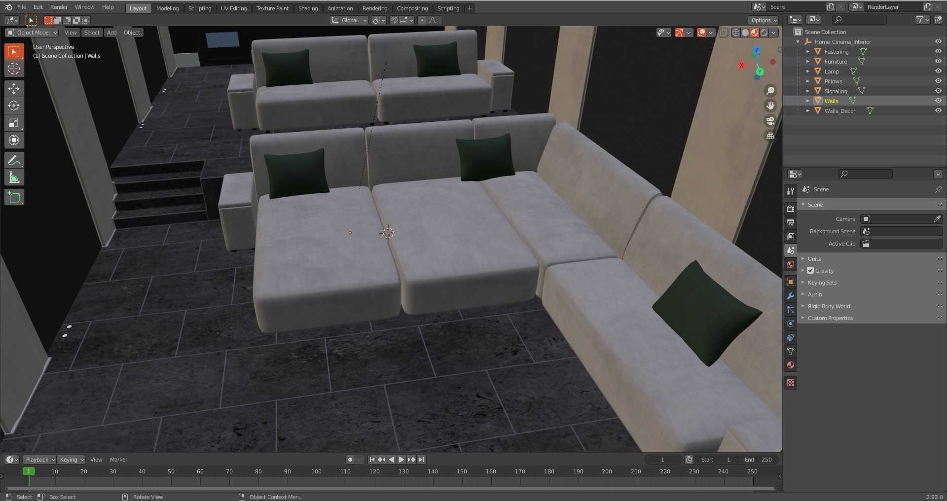 3D model Home Cinema Interior