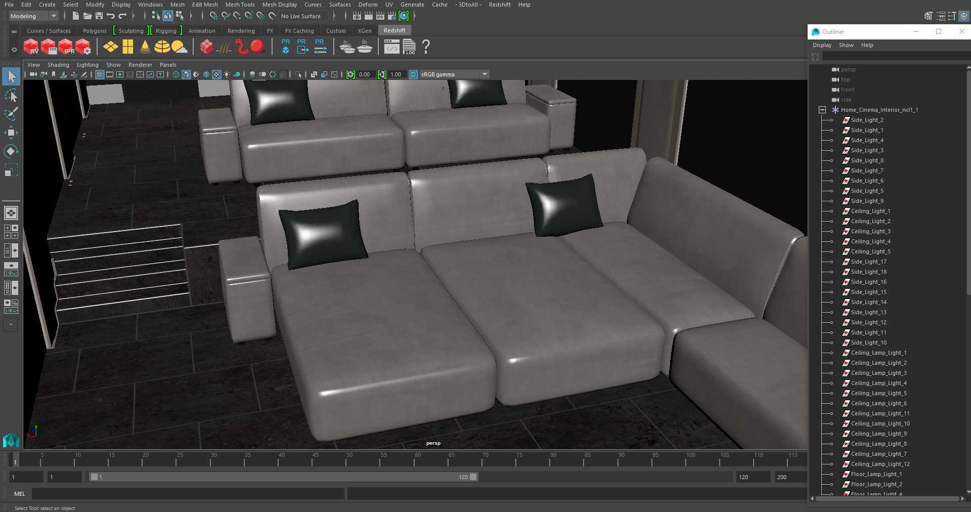 3D model Home Cinema Interior