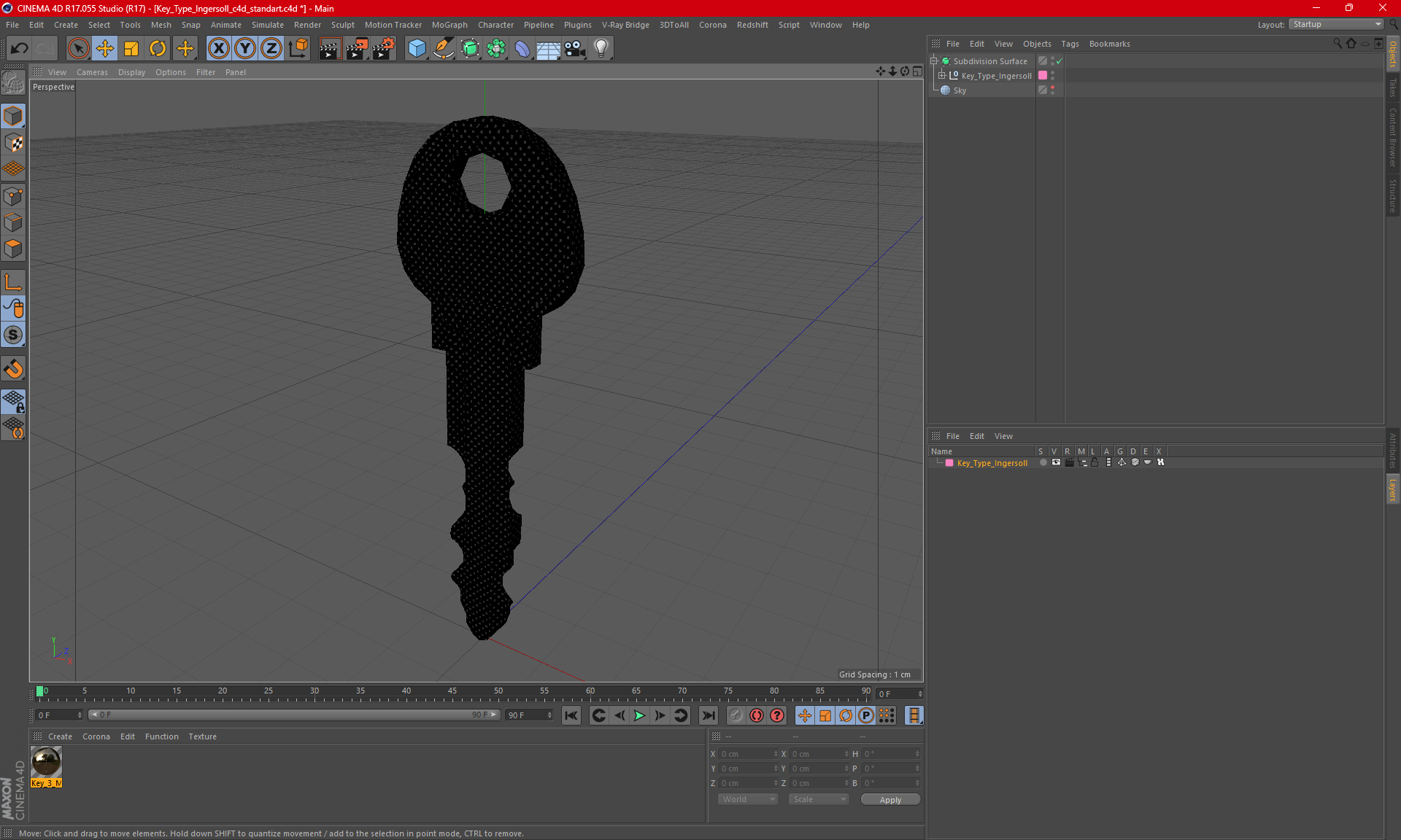 3D Key Type Ingersoll model