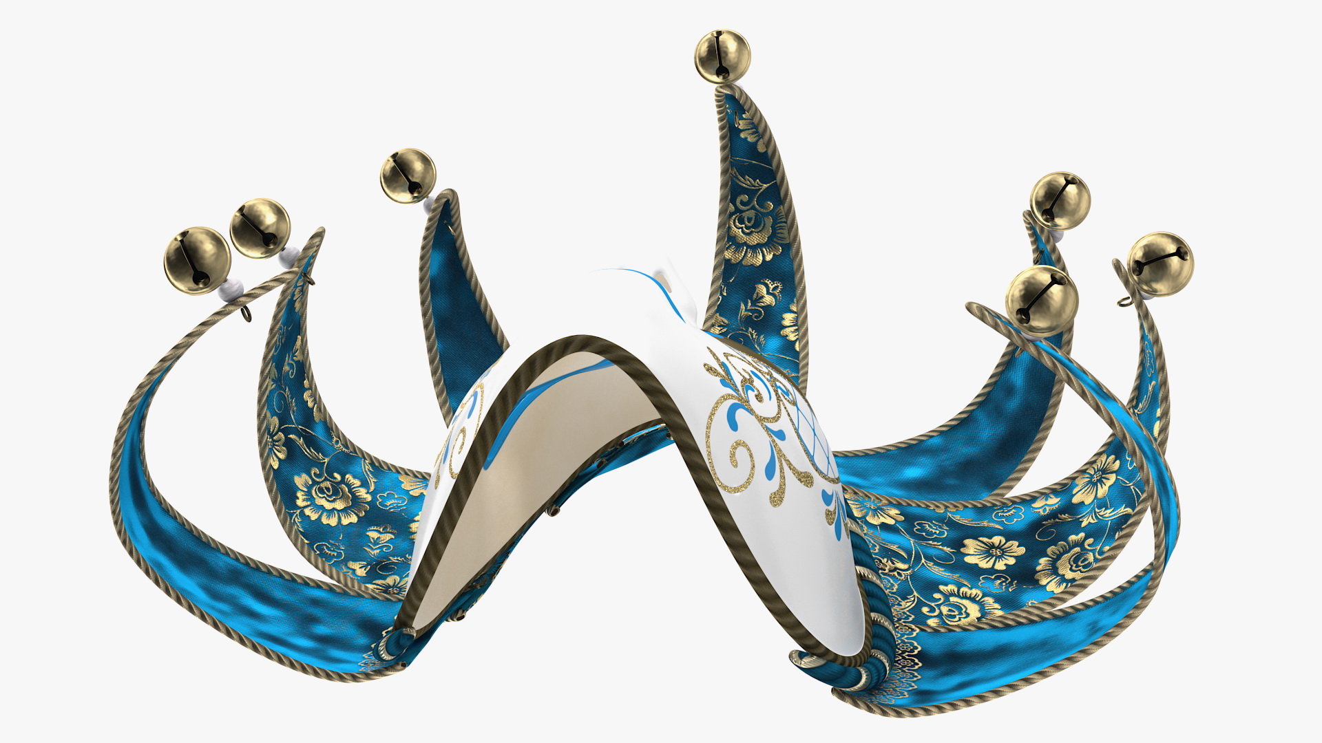 Blue Venetian Full Face Carnival Mask 3D
