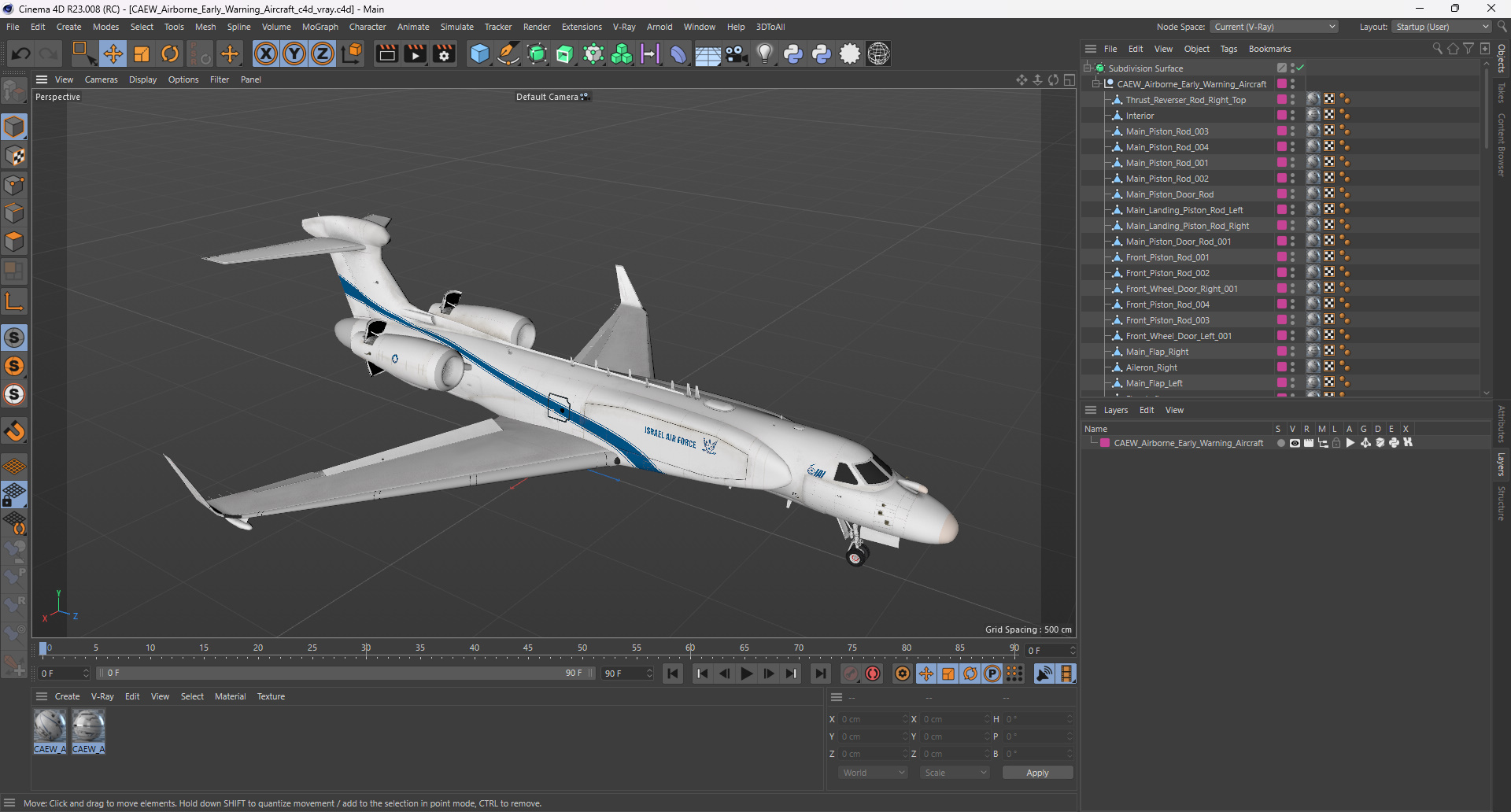 3D CAEW Airborne Early Warning Aircraft