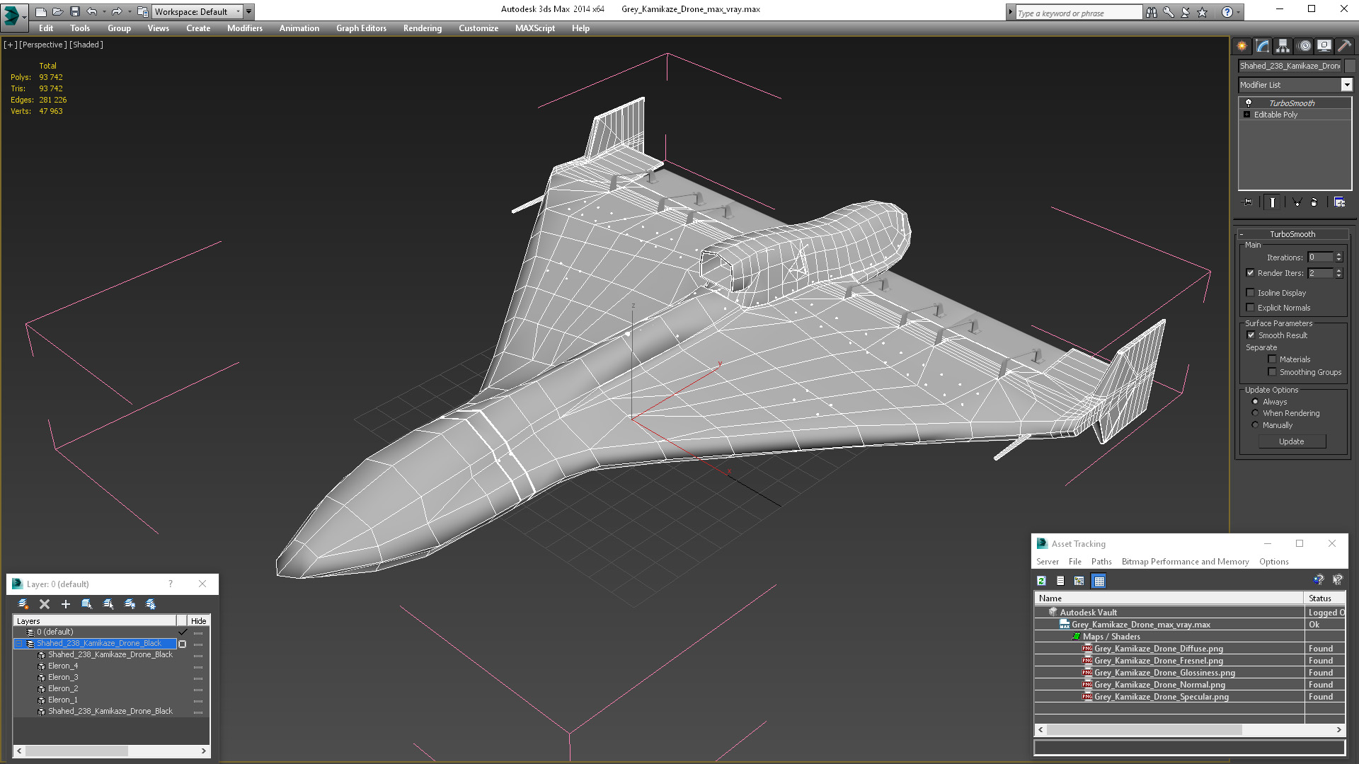 Grey Kamikaze Drone 3D model