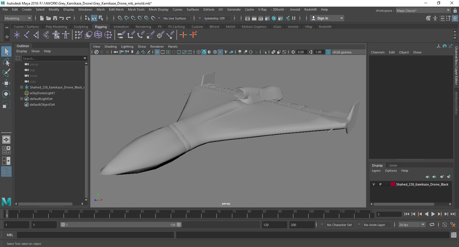 Grey Kamikaze Drone 3D model