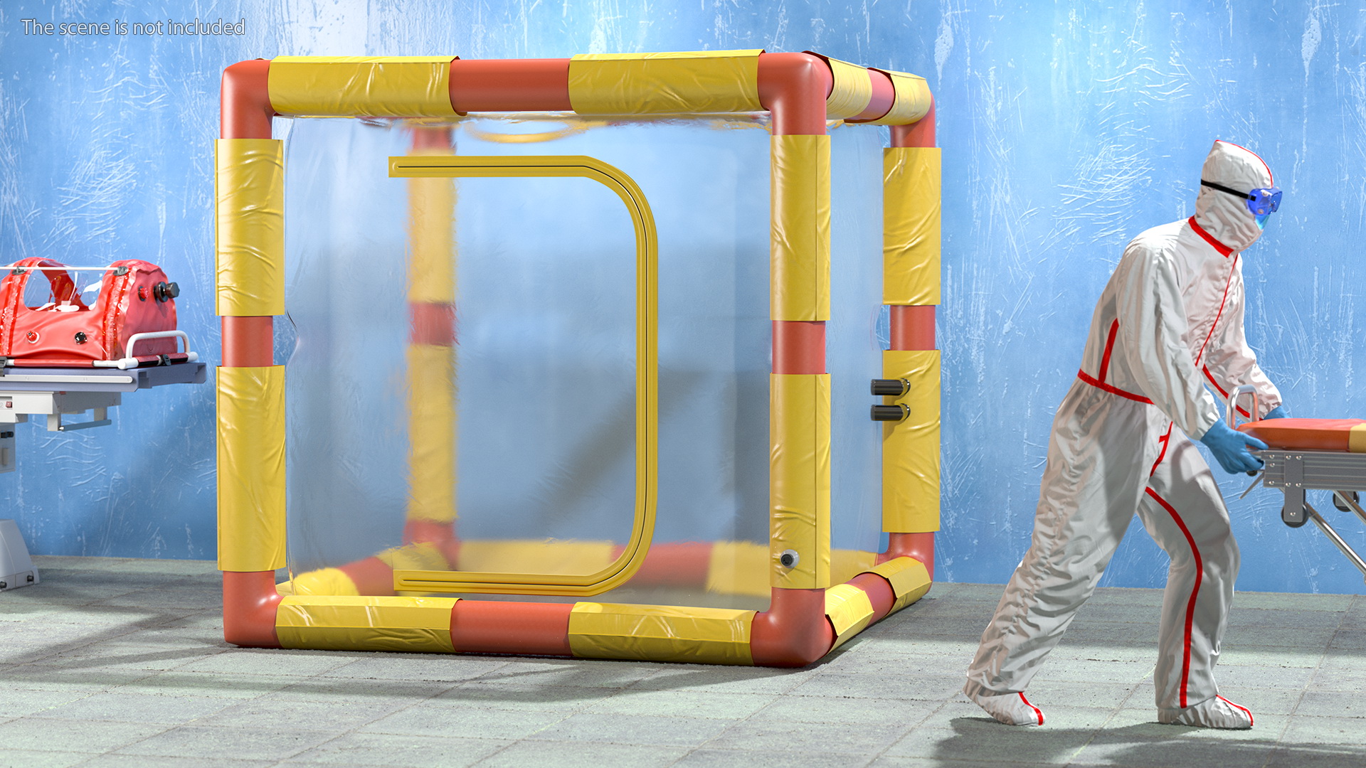 3D Inflatable Tubular Mobile Isolation Chamber model