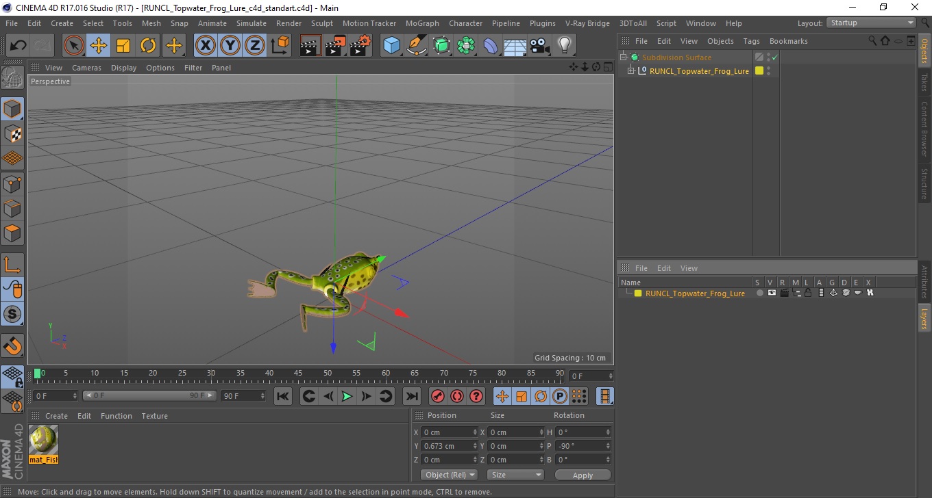 RUNCL Topwater Frog Lure 3D model