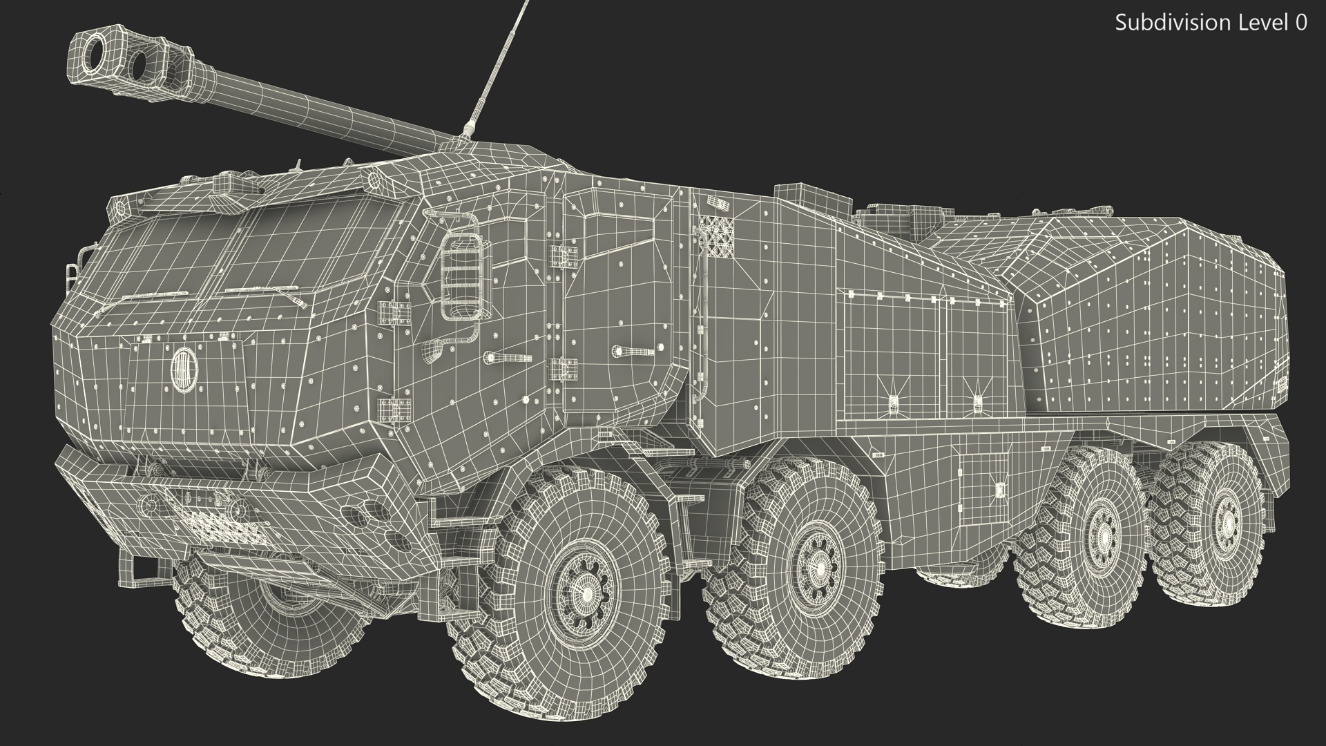 3D Military Howitzer Morana Green Rigged for Maya