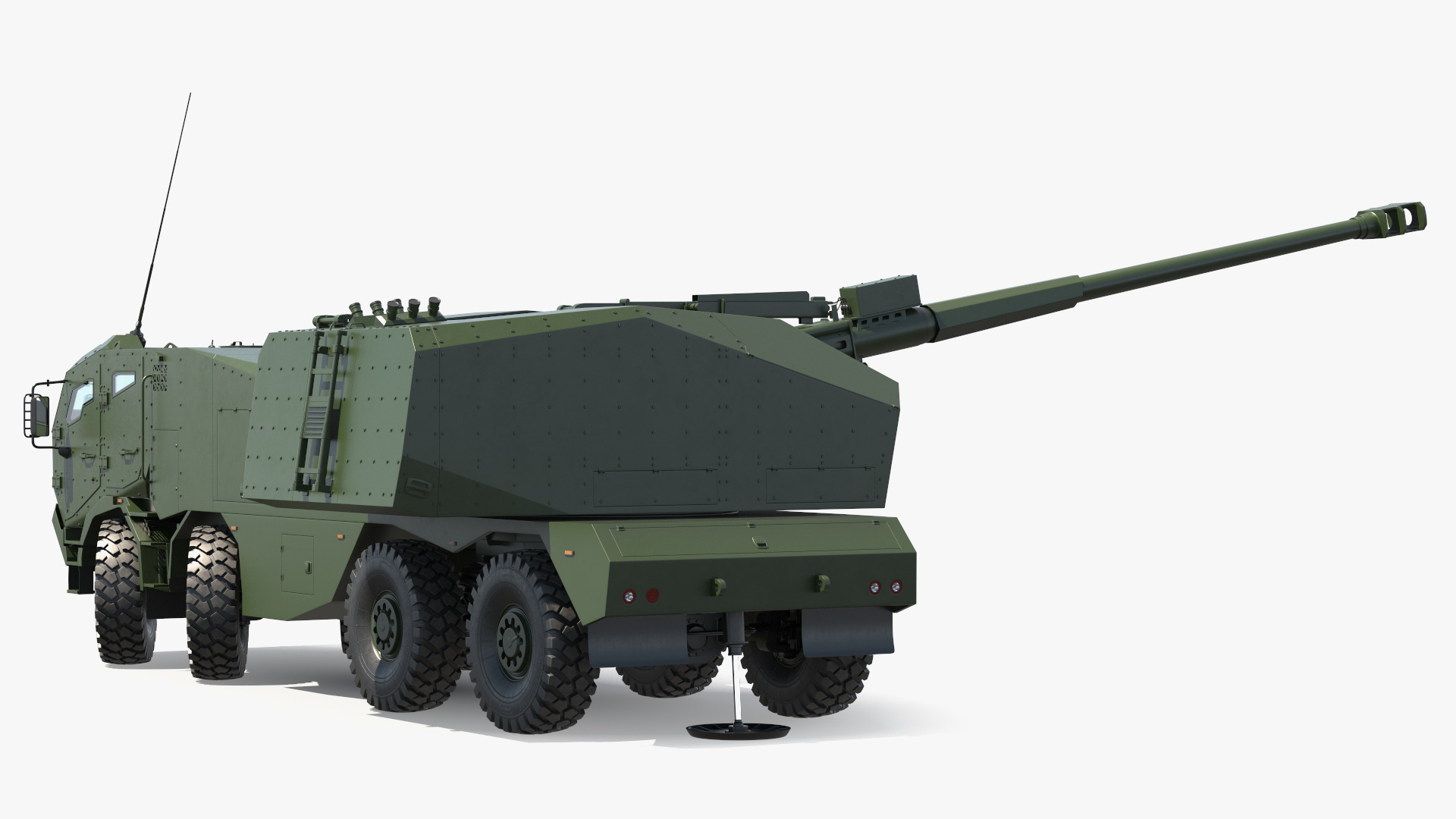 3D Military Howitzer Morana Green Rigged for Maya