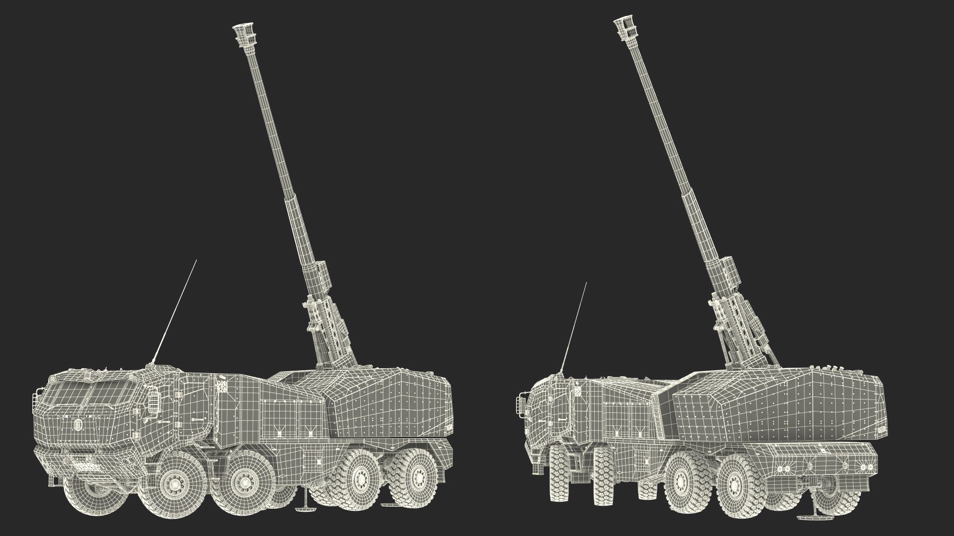 3D Military Howitzer Morana Green Rigged for Maya