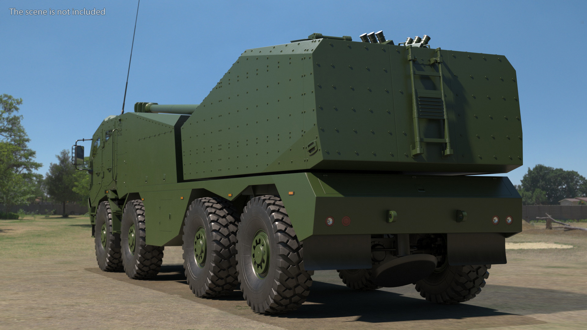 3D Military Howitzer Morana Green Rigged for Maya
