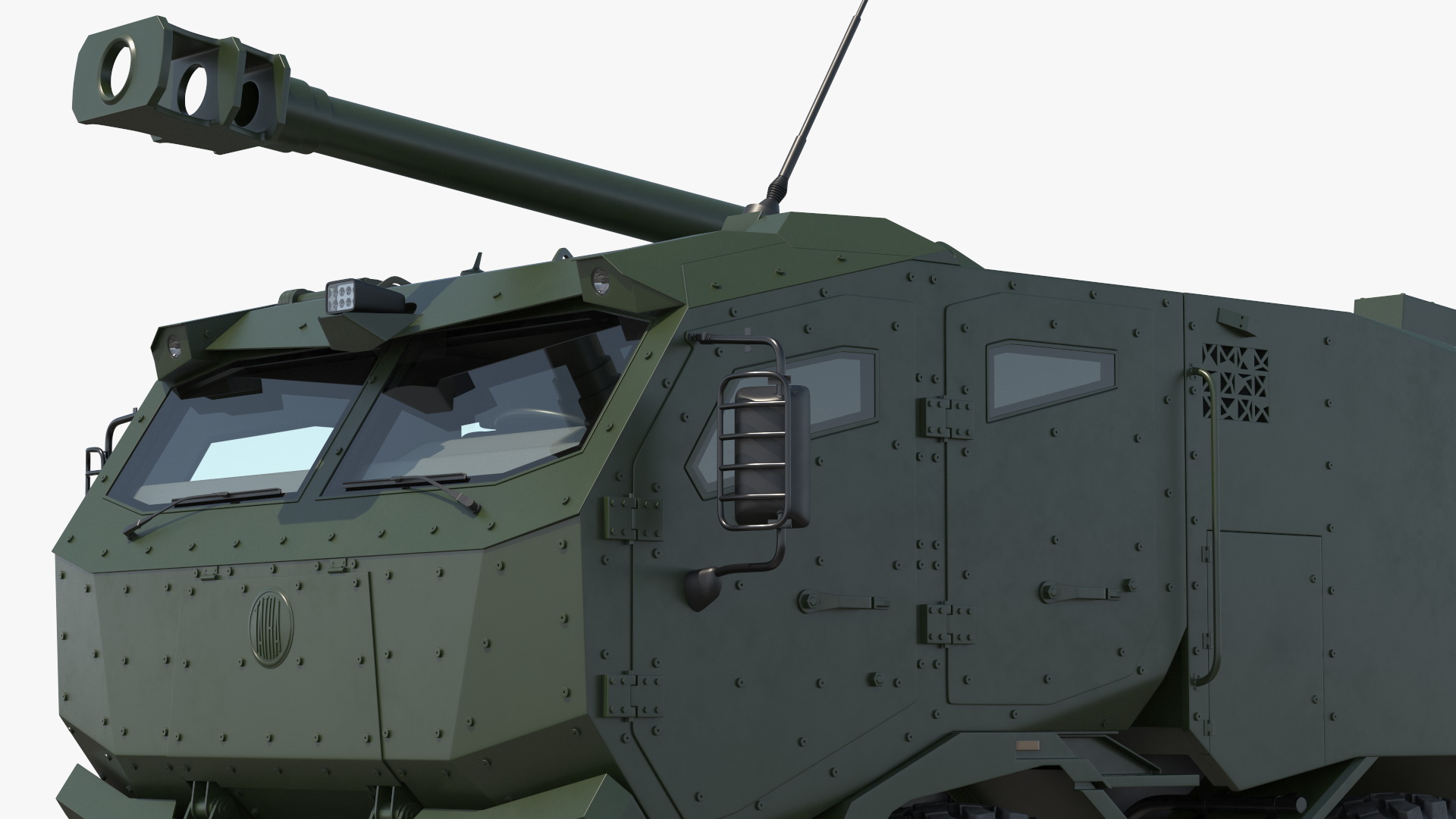 3D Military Howitzer Morana Green Rigged for Maya