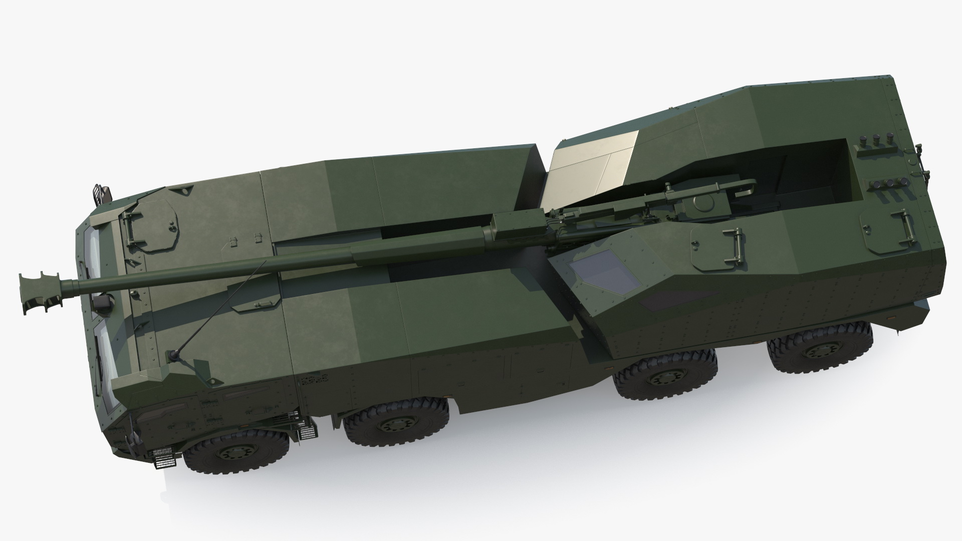 3D Military Howitzer Morana Green Rigged for Maya