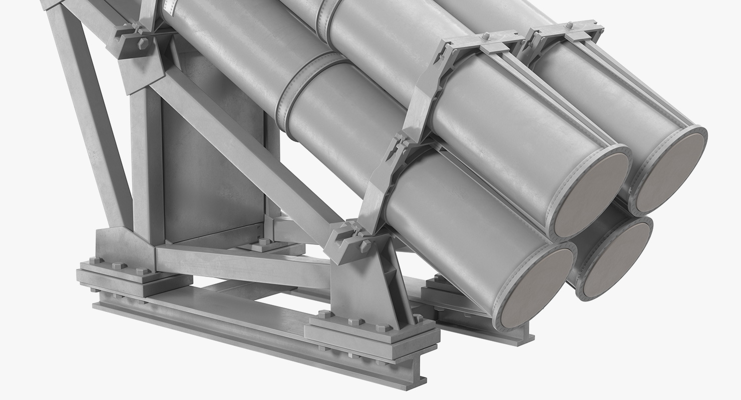 MK 141 Missile Launching System With AGM 84 Harpoon Missile 3D model