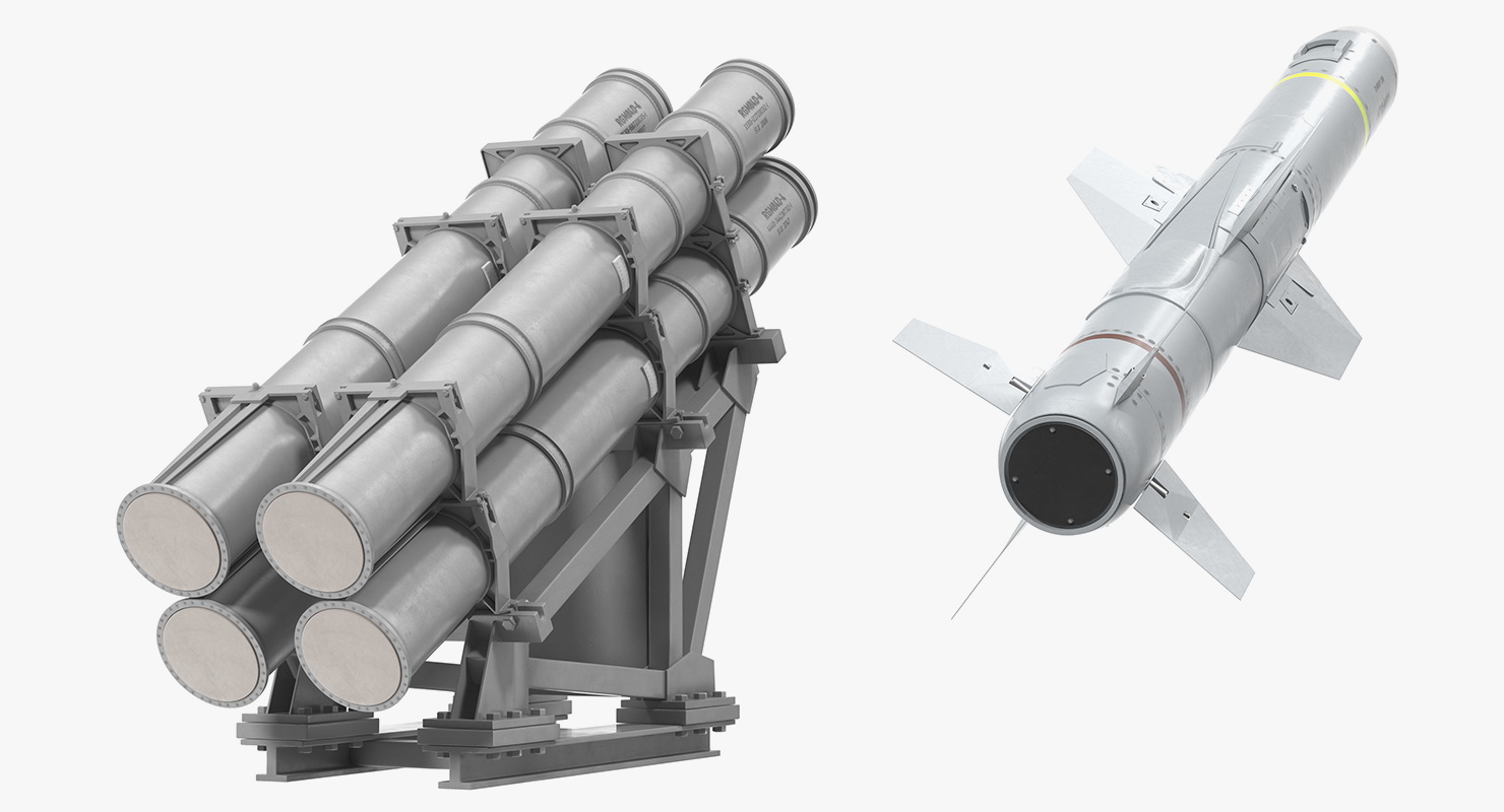 MK 141 Missile Launching System With AGM 84 Harpoon Missile 3D model