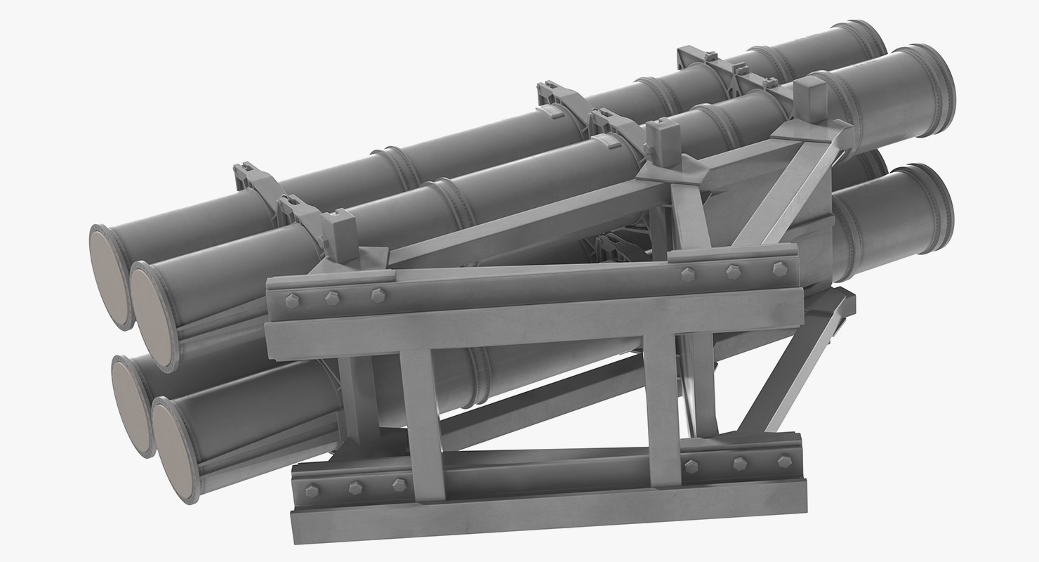 MK 141 Missile Launching System With AGM 84 Harpoon Missile 3D model