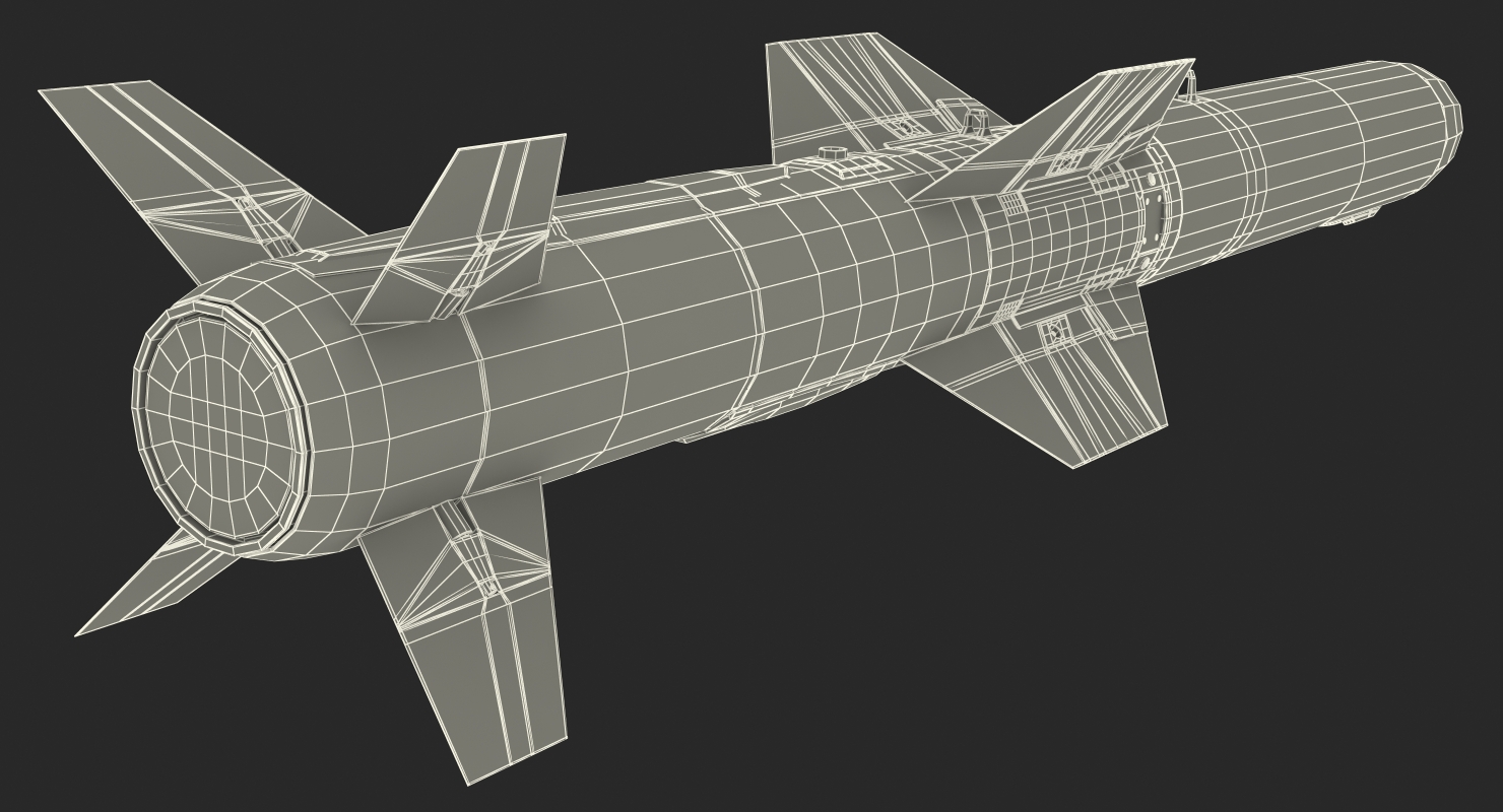 MK 141 Missile Launching System With AGM 84 Harpoon Missile 3D model