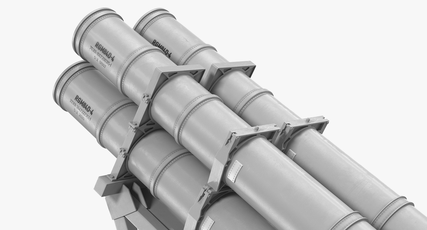 MK 141 Missile Launching System With AGM 84 Harpoon Missile 3D model