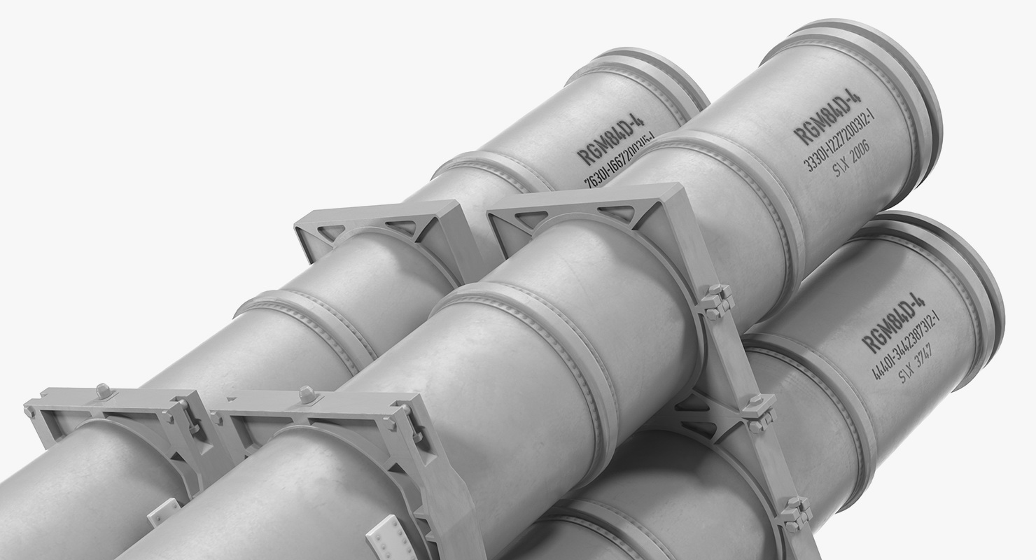 MK 141 Missile Launching System With AGM 84 Harpoon Missile 3D model