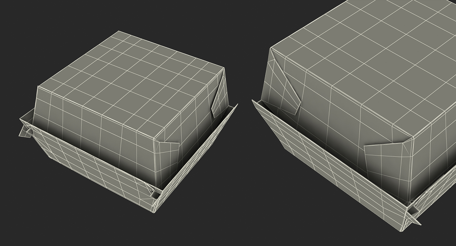 3D model Cheeseburger and Box