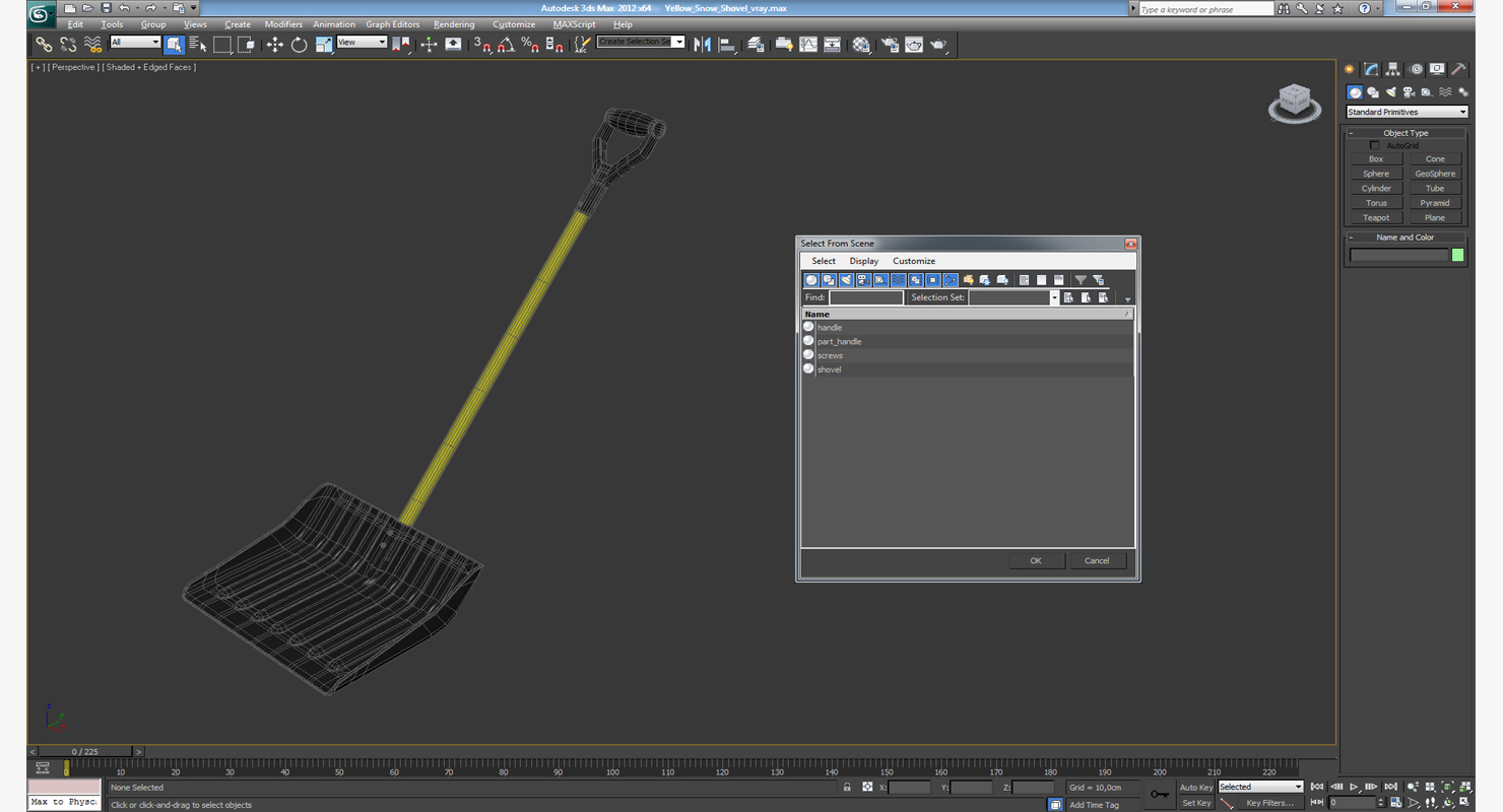 3D Yellow Snow Shovel model