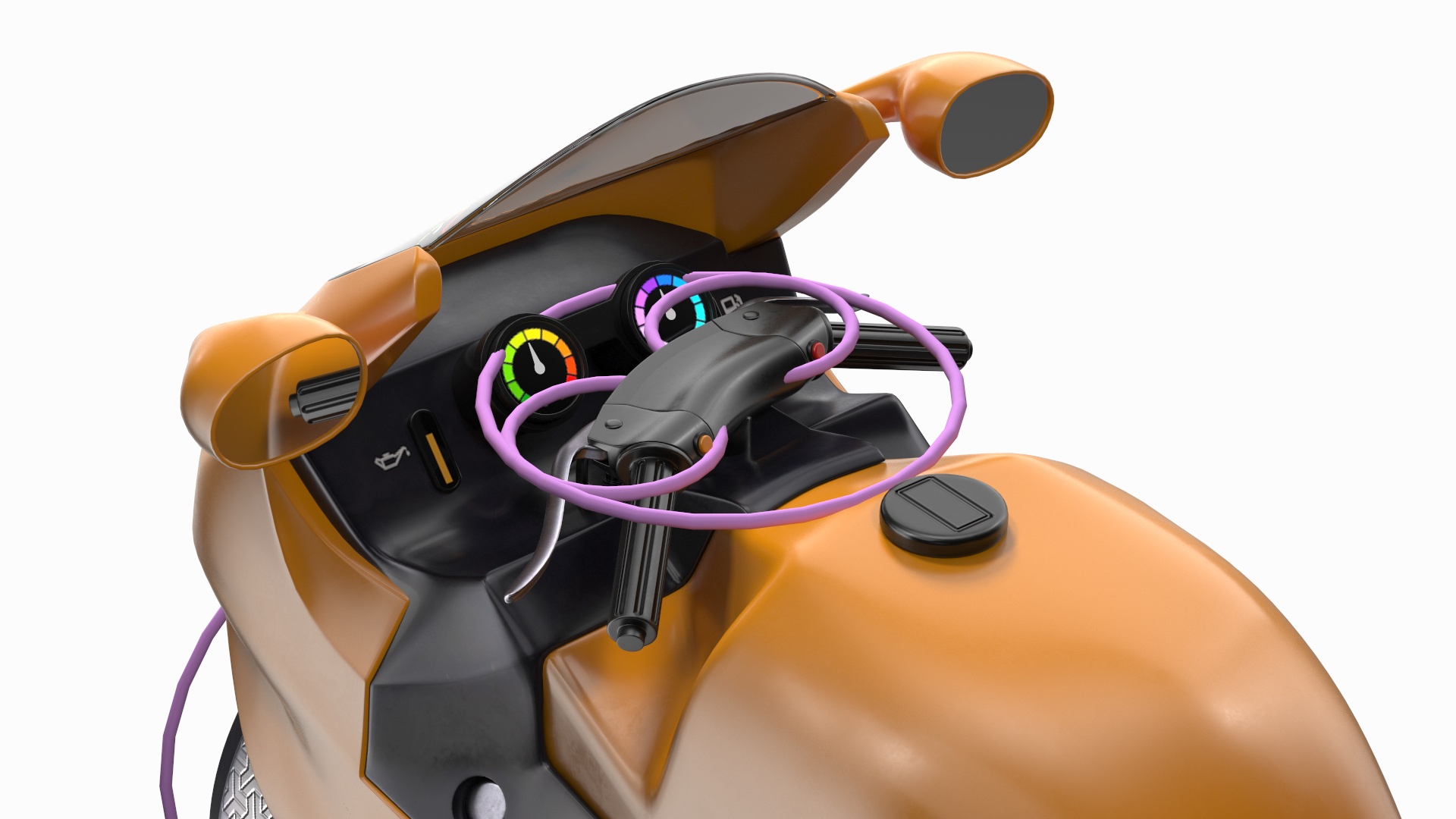3D Futuristic Concept Motorcycle Yellow Rigged model