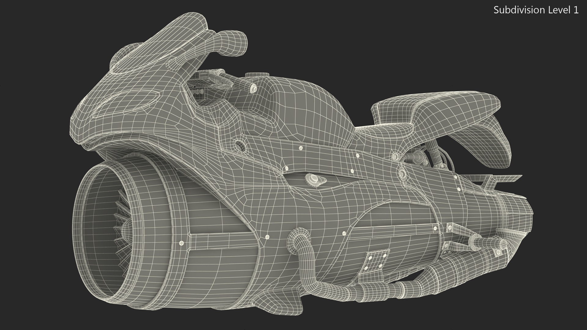 3D Futuristic Concept Motorcycle Yellow Rigged model