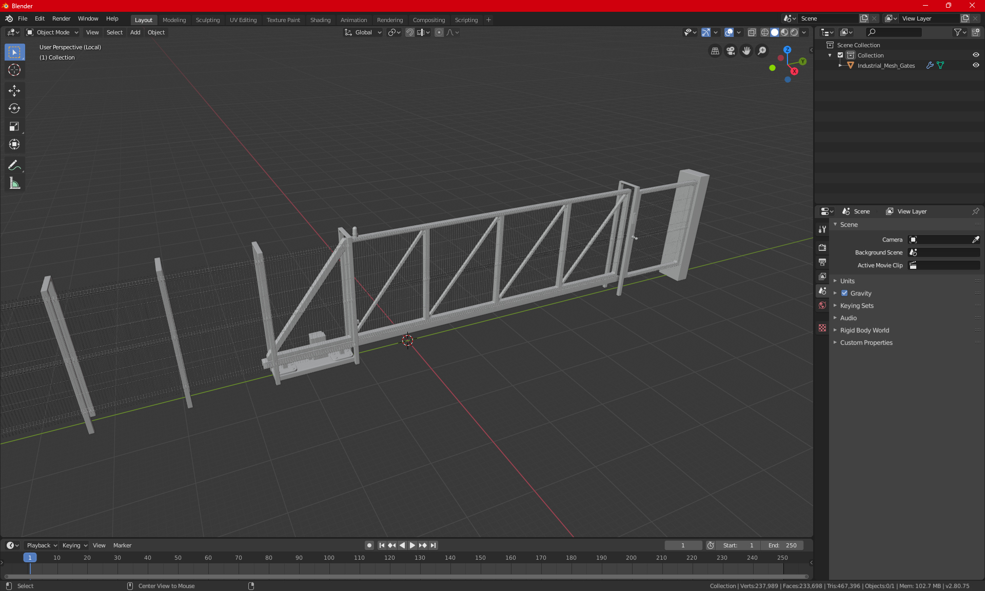Industrial Mesh Gates Steel 3D