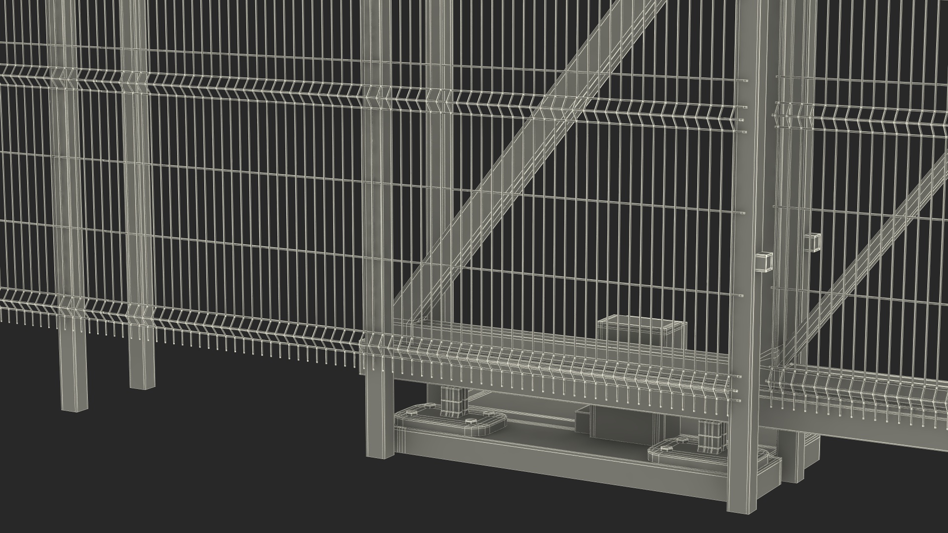 Industrial Mesh Gates Steel 3D