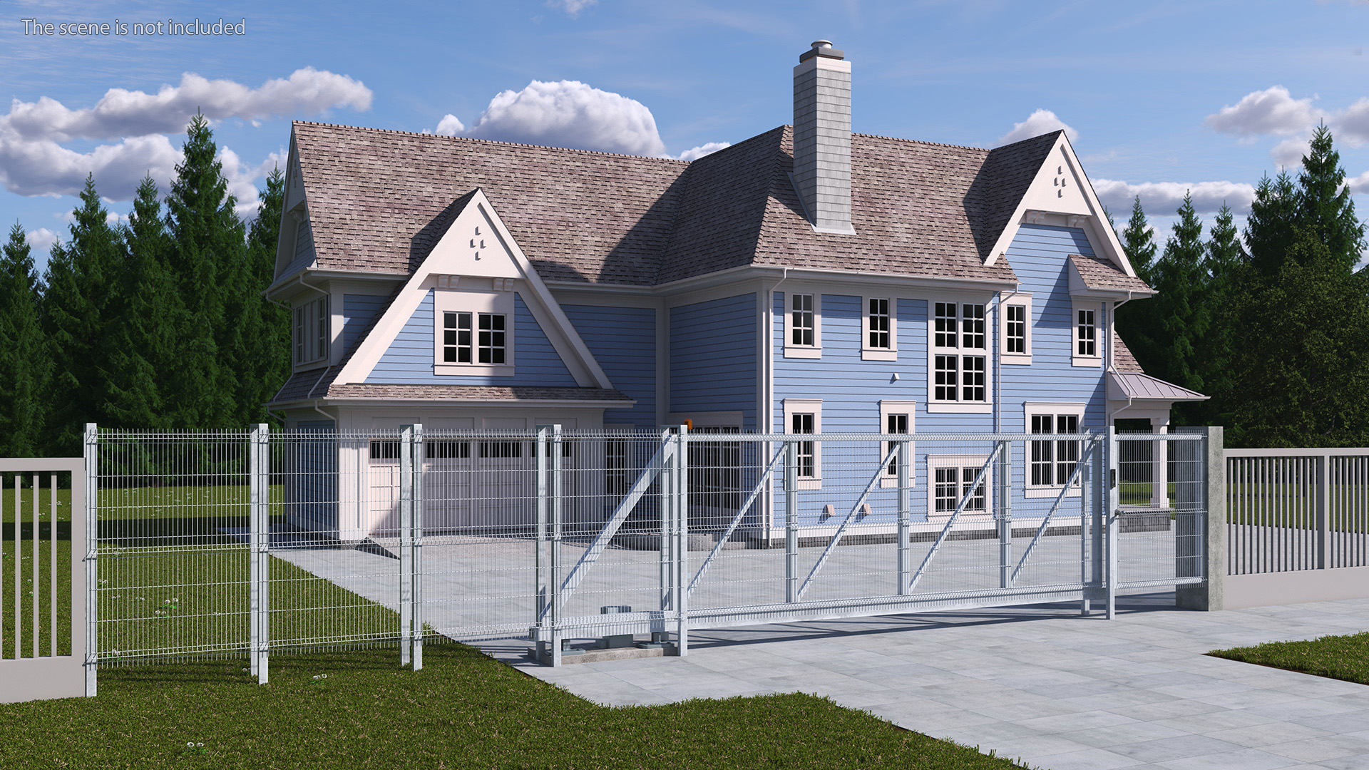 Industrial Mesh Gates Steel 3D