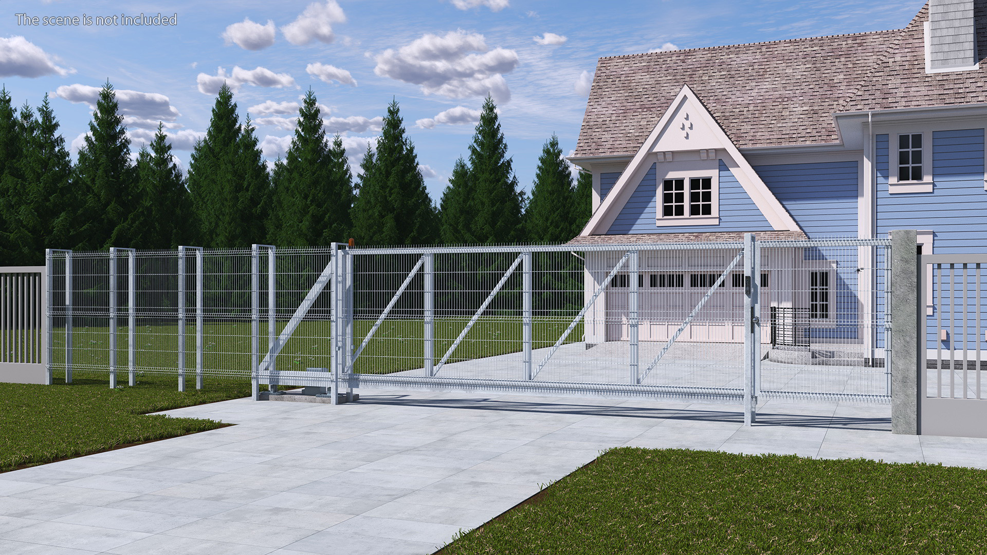 Industrial Mesh Gates Steel 3D