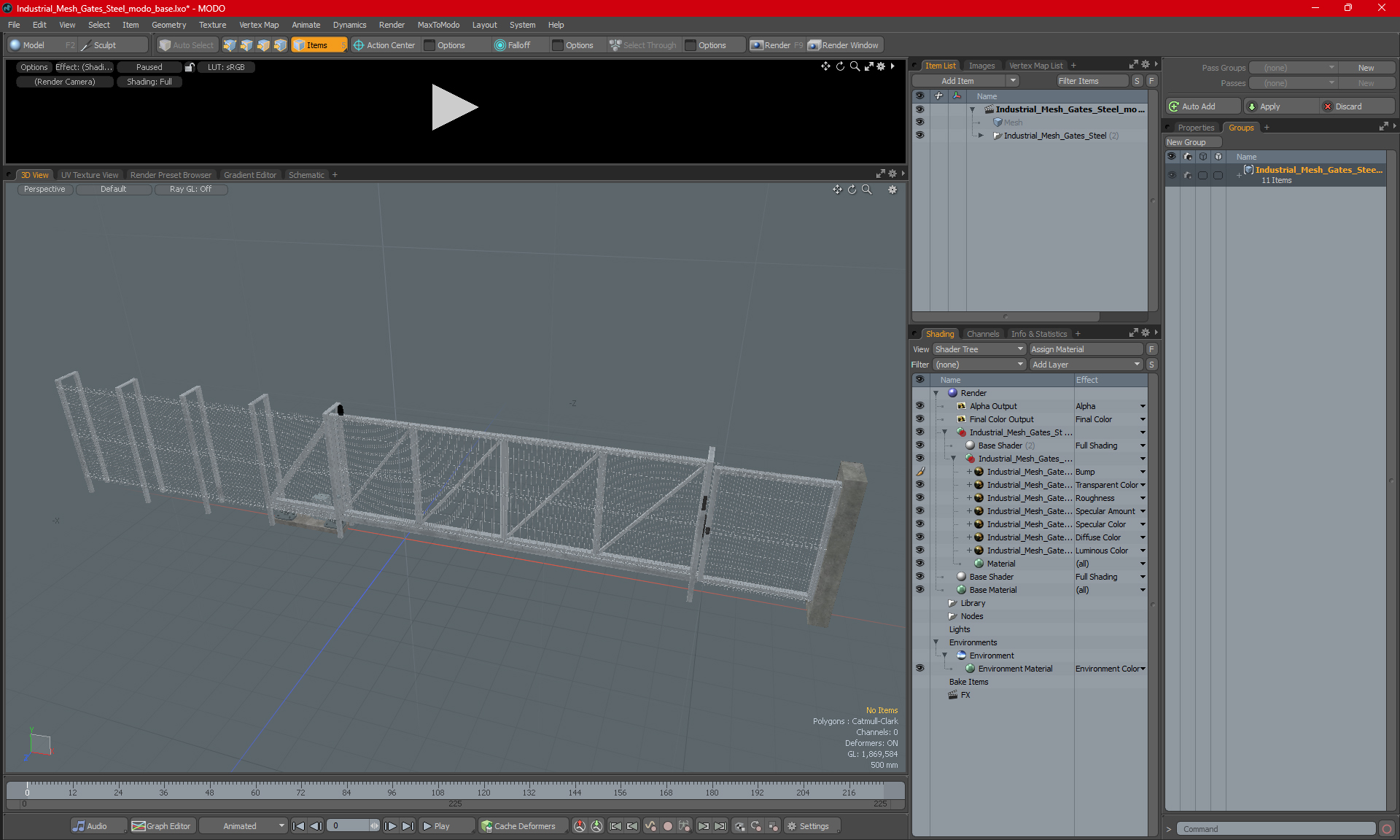 Industrial Mesh Gates Steel 3D