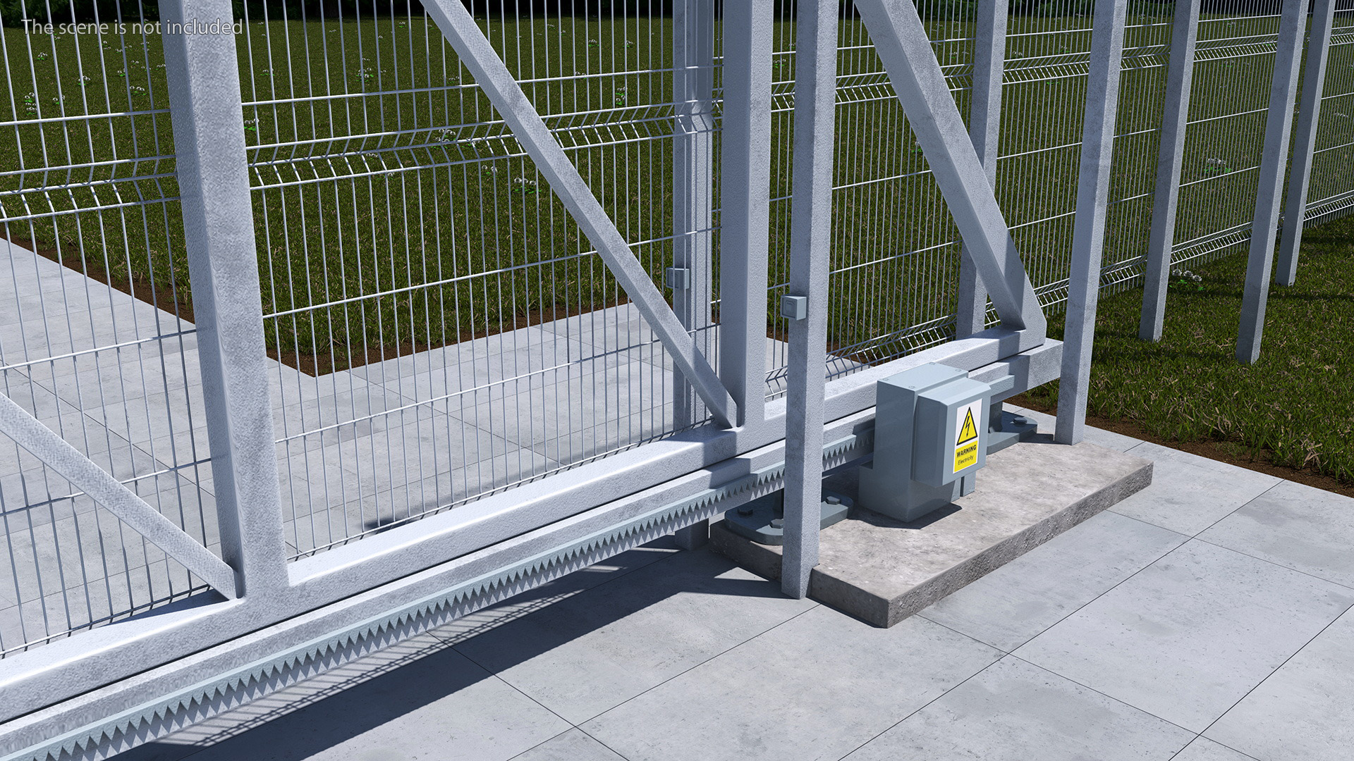 Industrial Mesh Gates Steel 3D