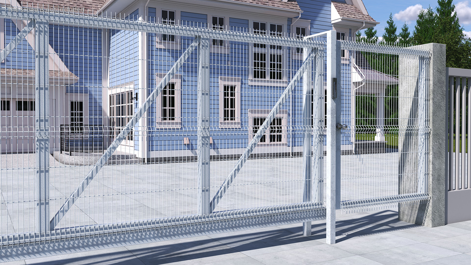 Industrial Mesh Gates Steel 3D