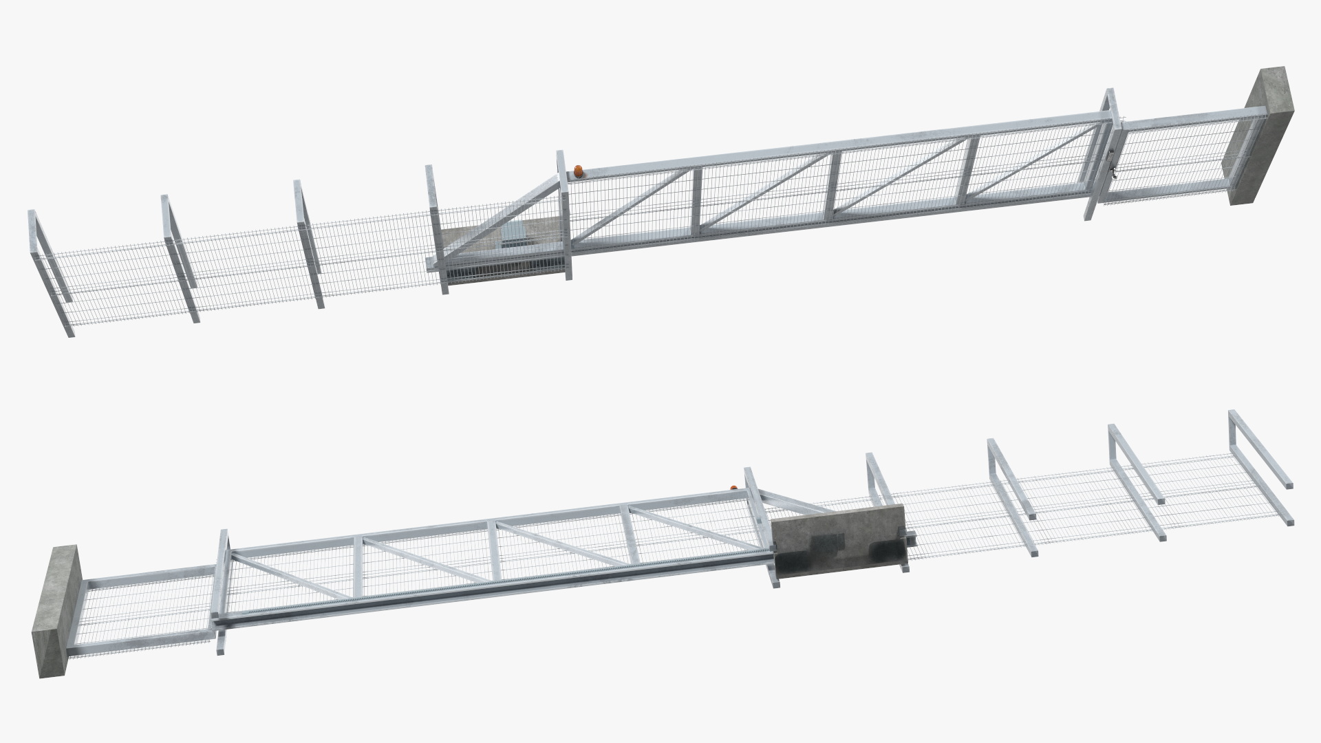 Industrial Mesh Gates Steel 3D